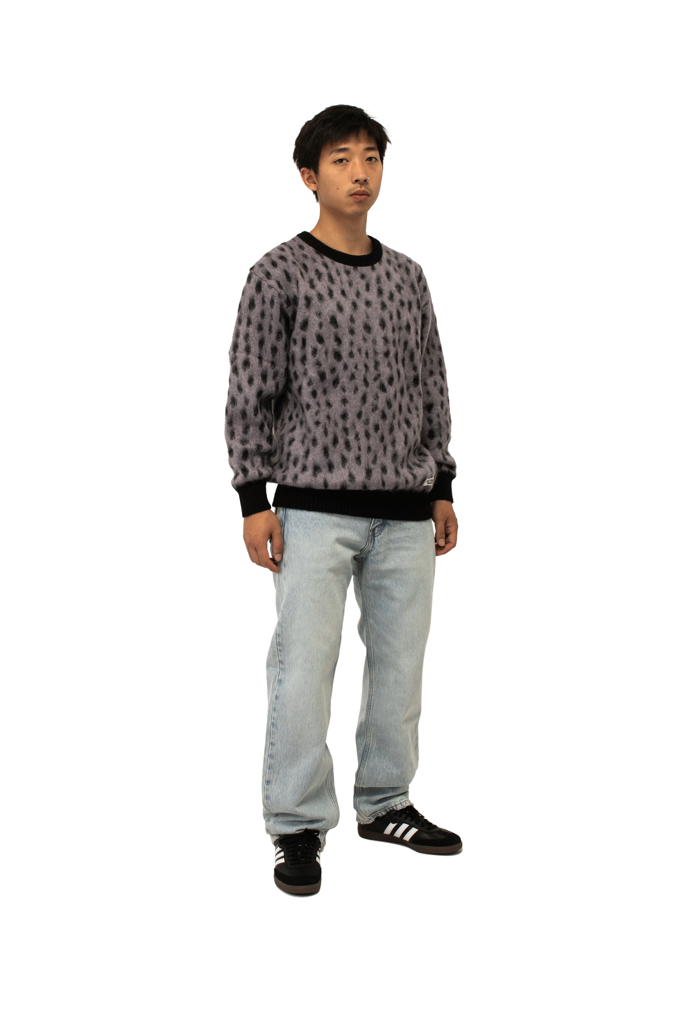Leopard Mohair Crewneck Sweater