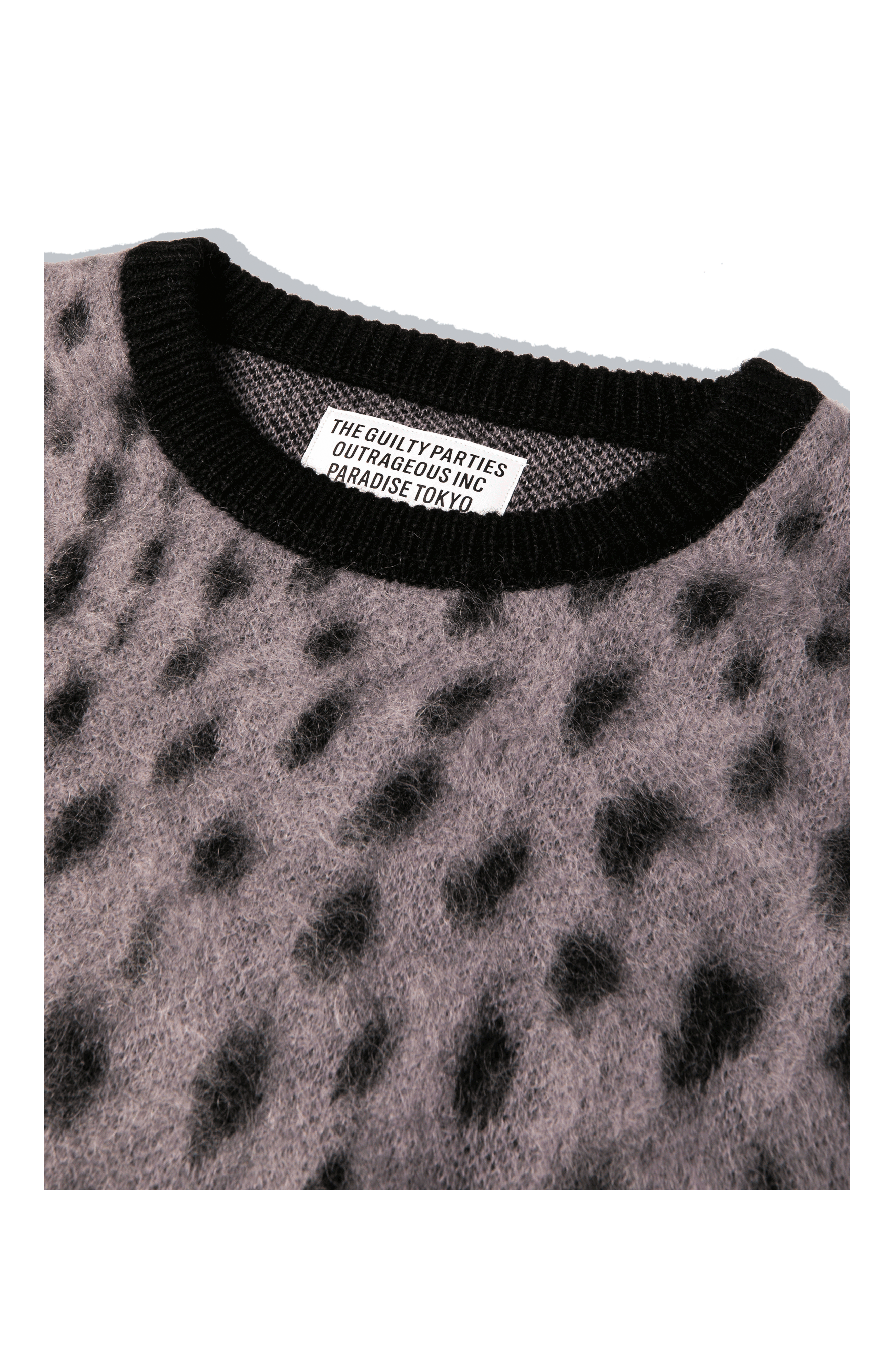 Leopard Mohair Crewneck Sweater