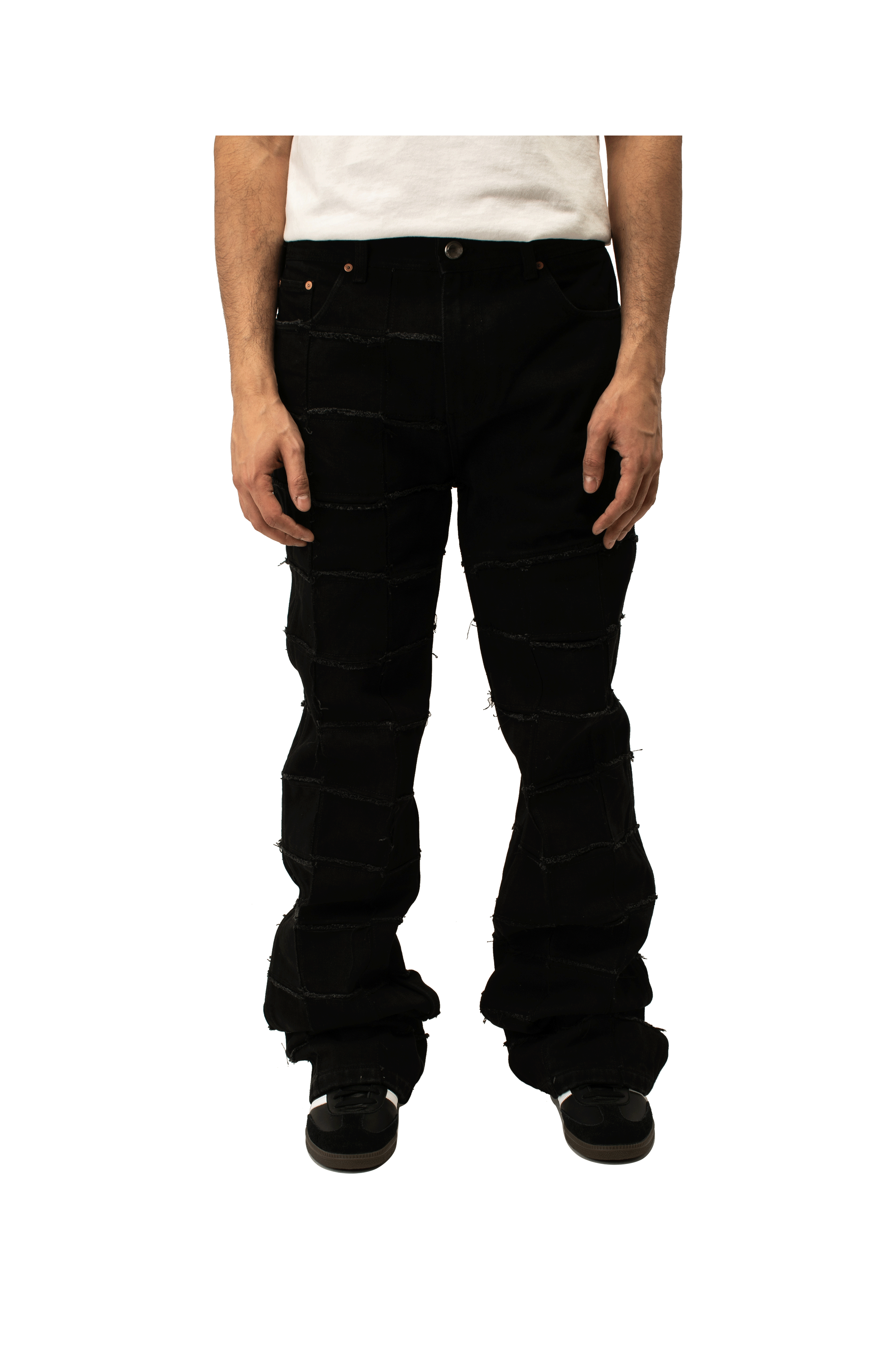 New Patchwork Wide Leg Jeans