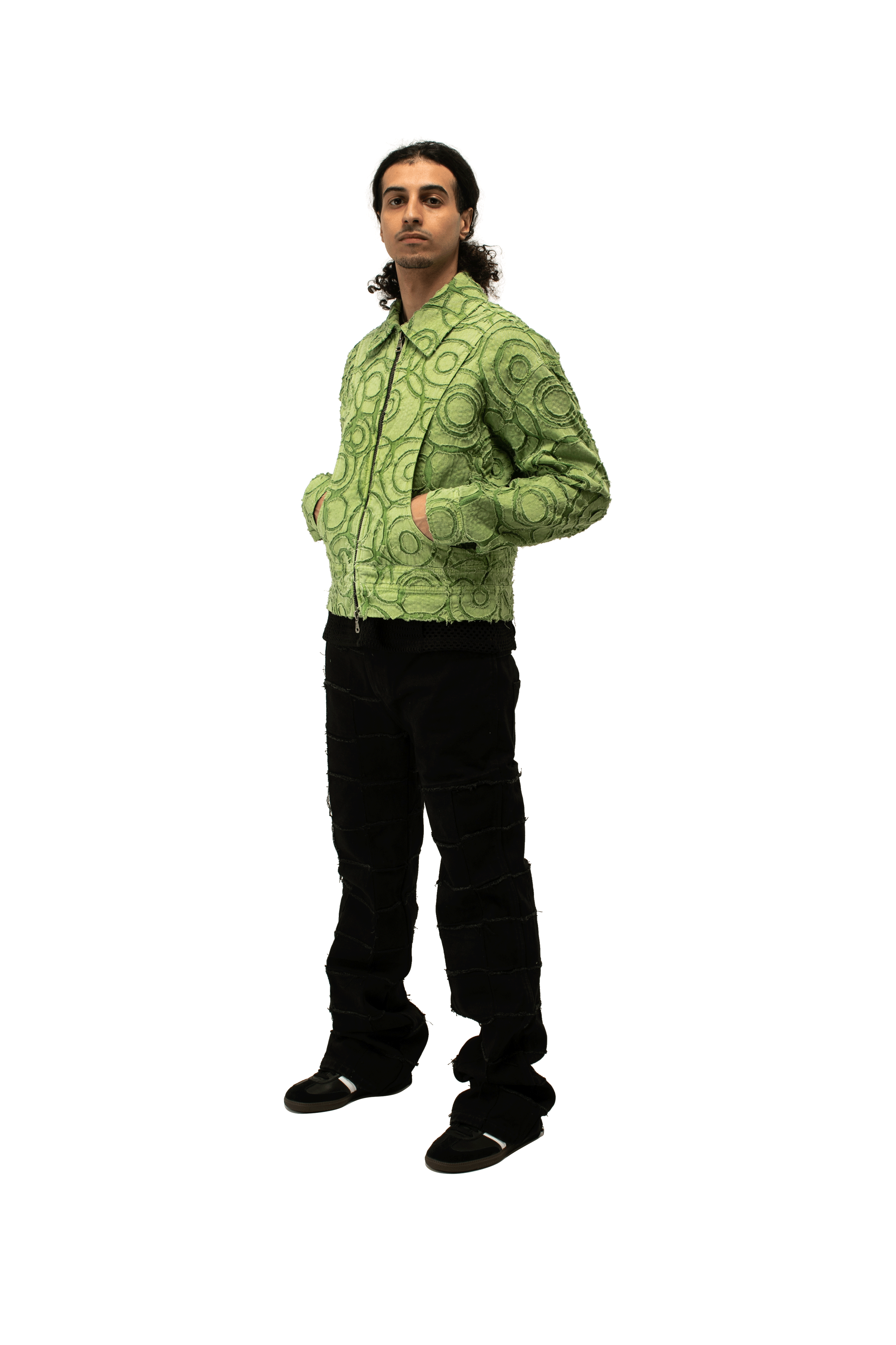 Burn Out Dyed Zip Up Jacket