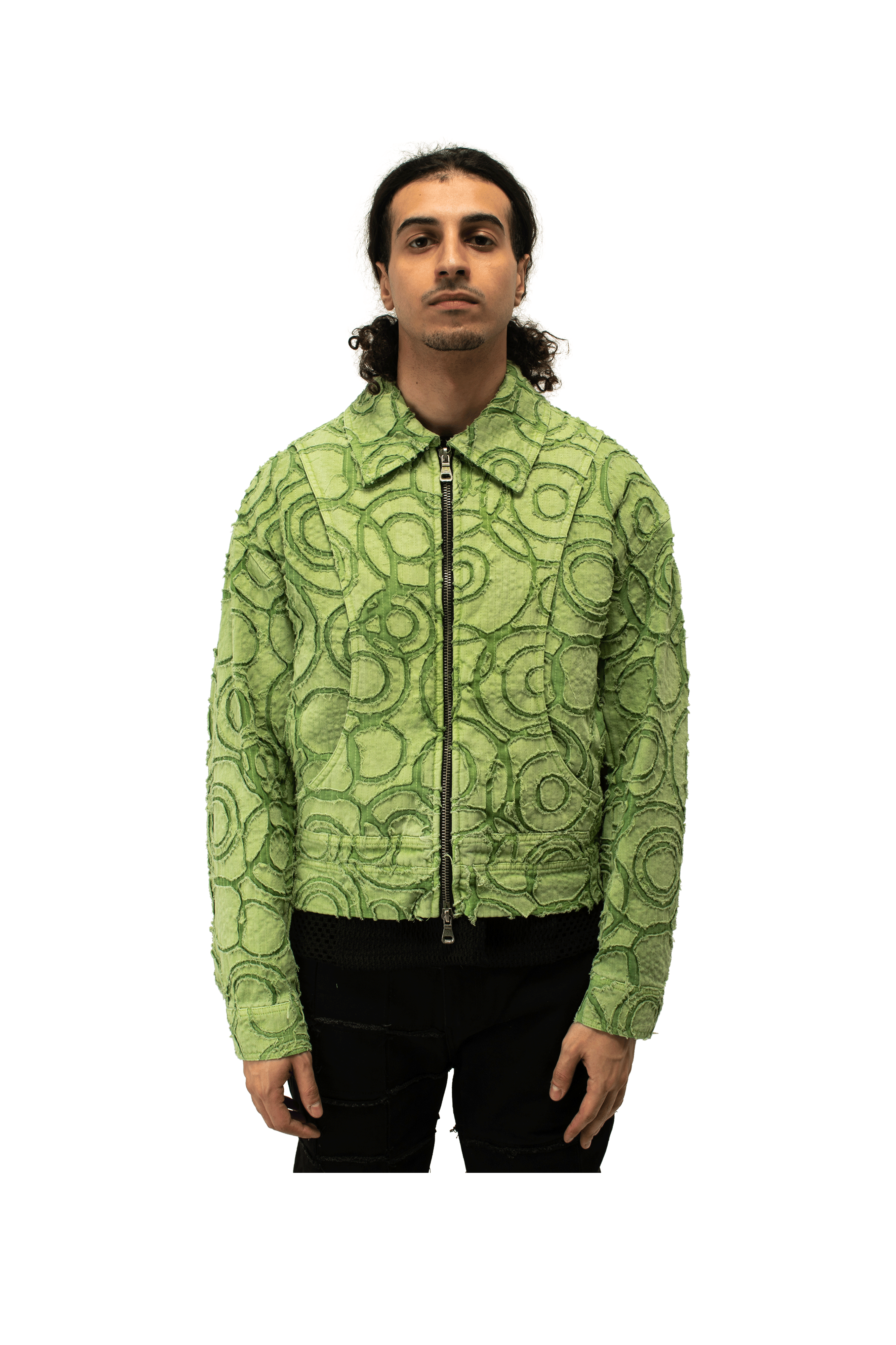 Burn Out Dyed Zip Up Jacket