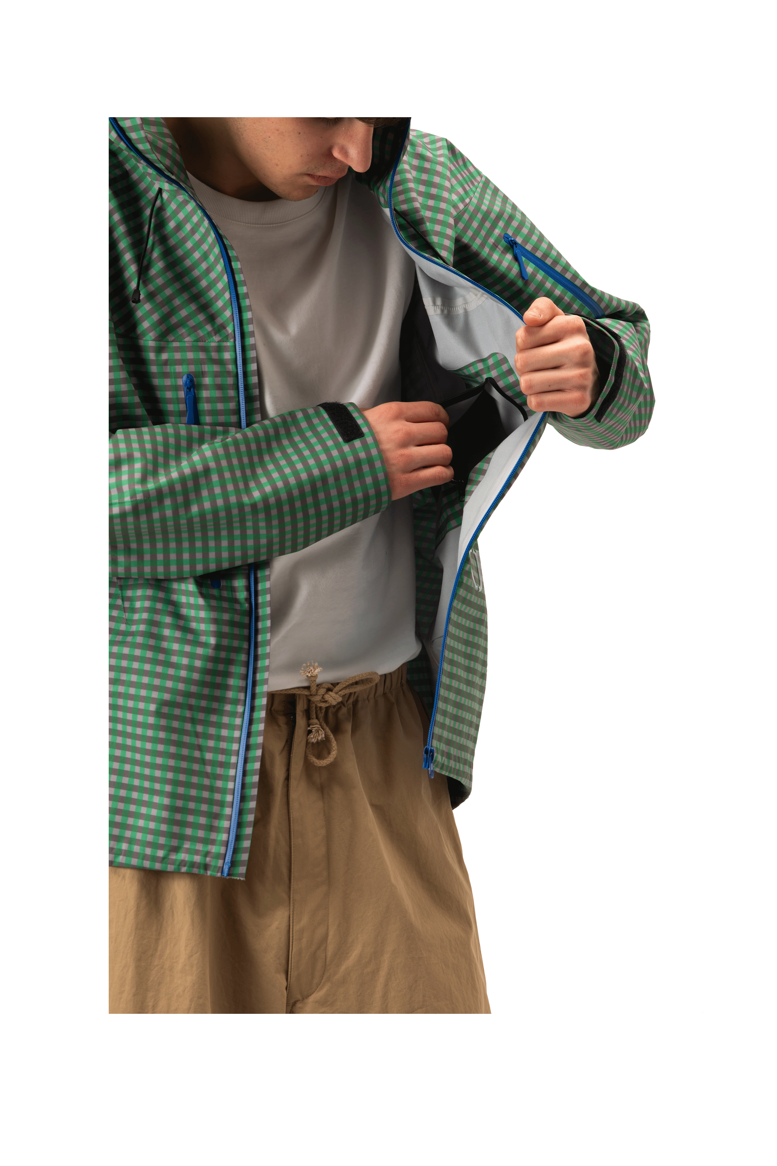 Technical Vichy Jacket.