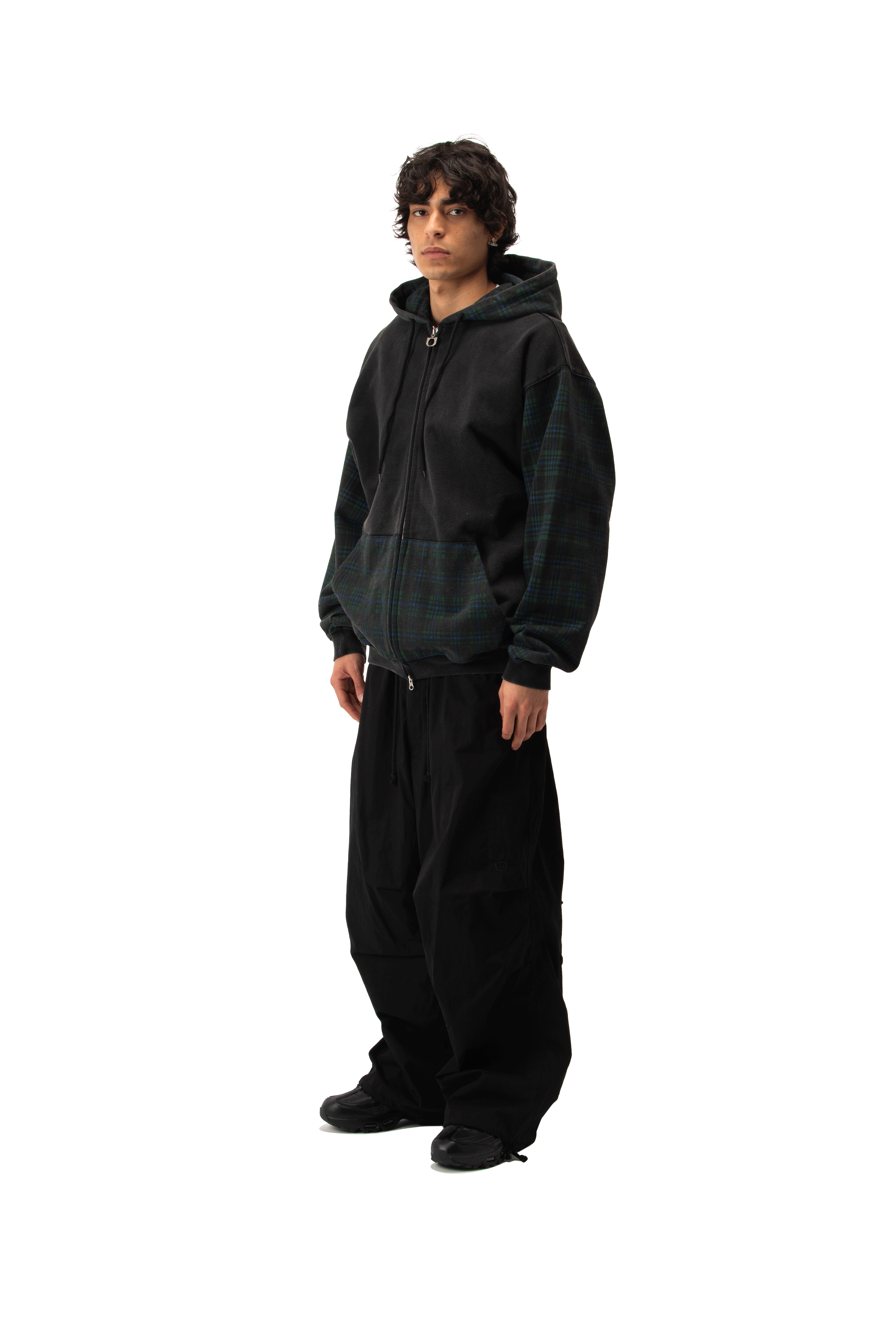 Patchwork Zip-Up Hoodie