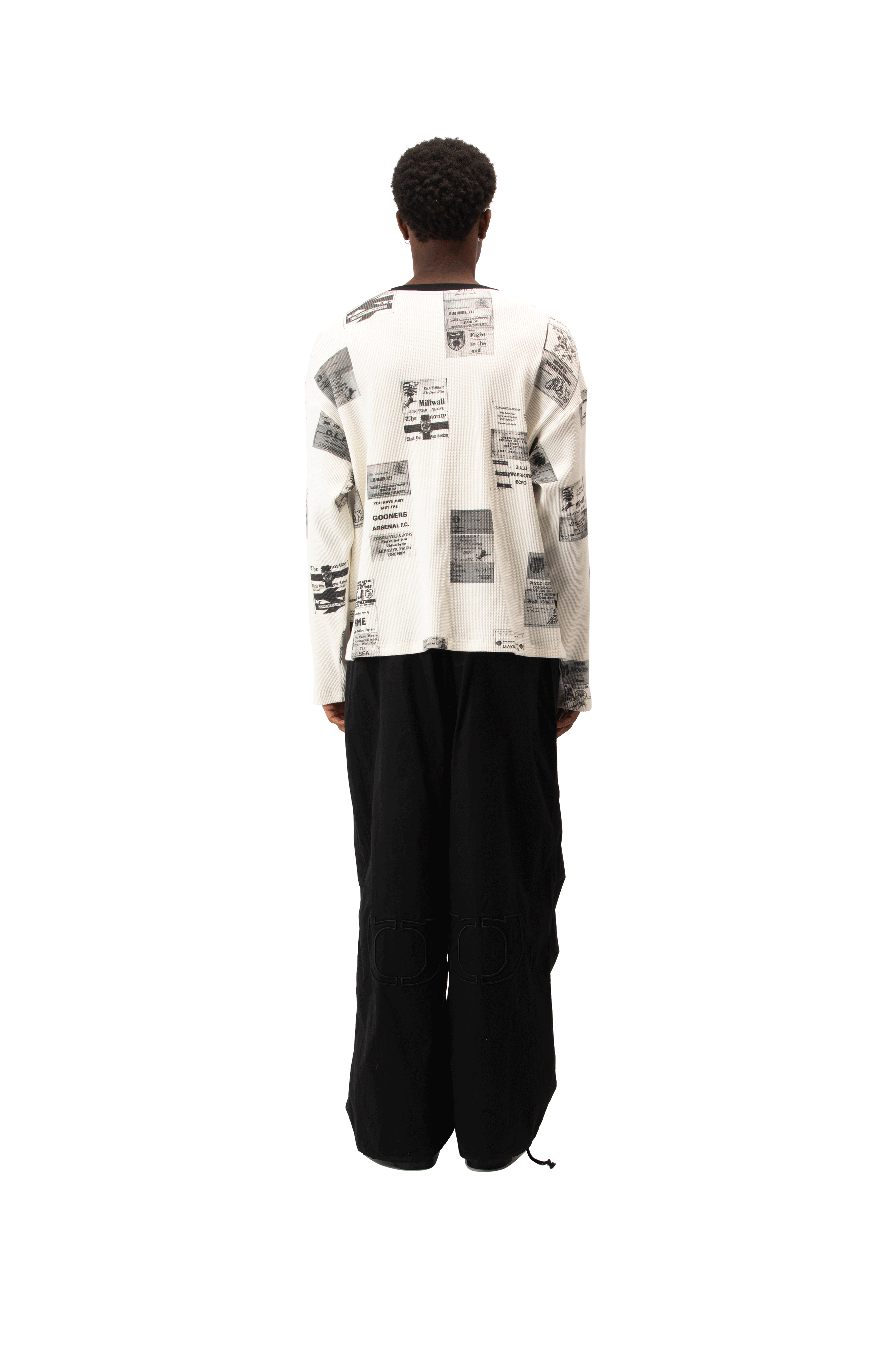 Business Card Allover Print Waffle Top.