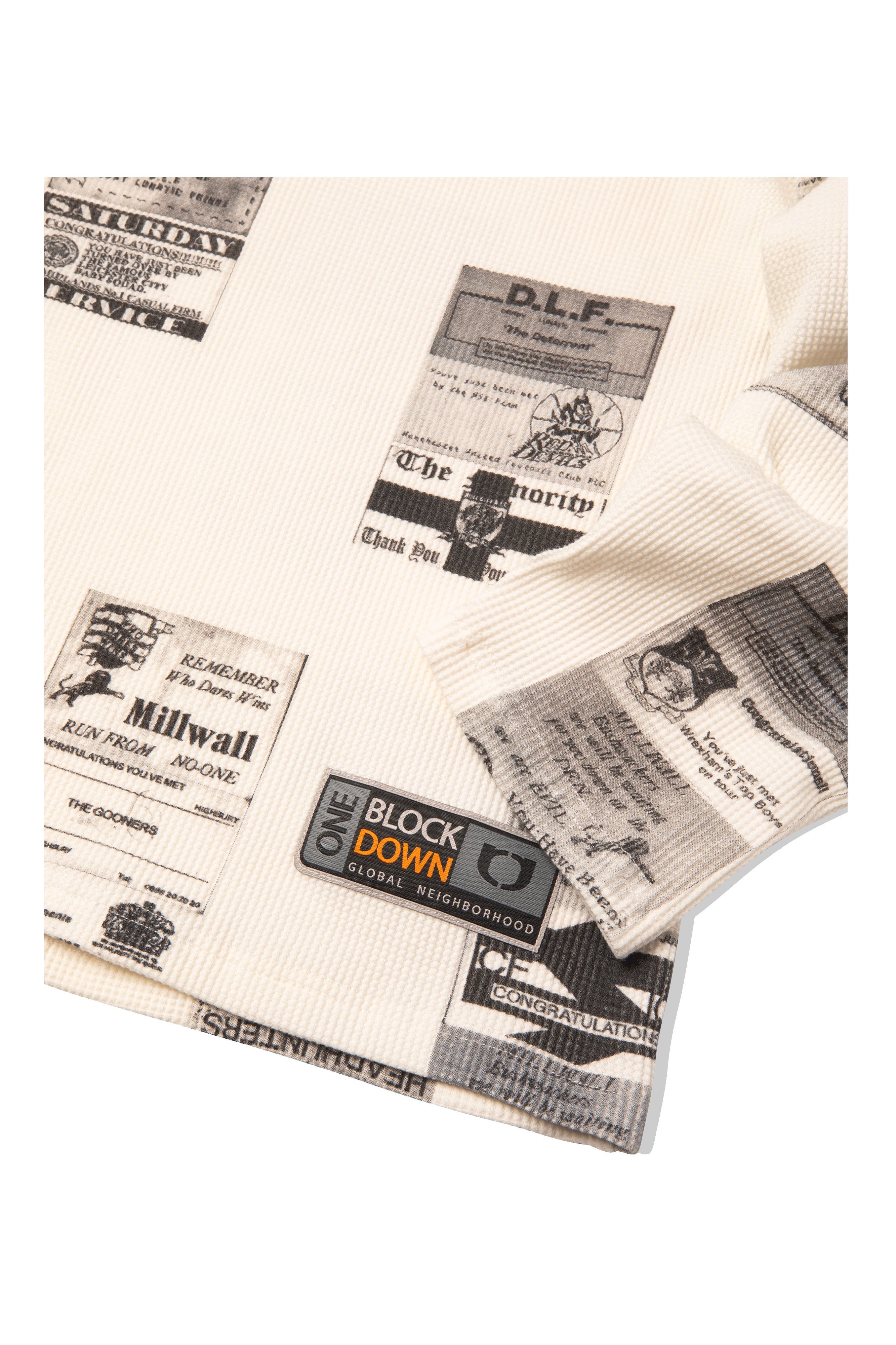 Business Card Allover Print Waffle Top.