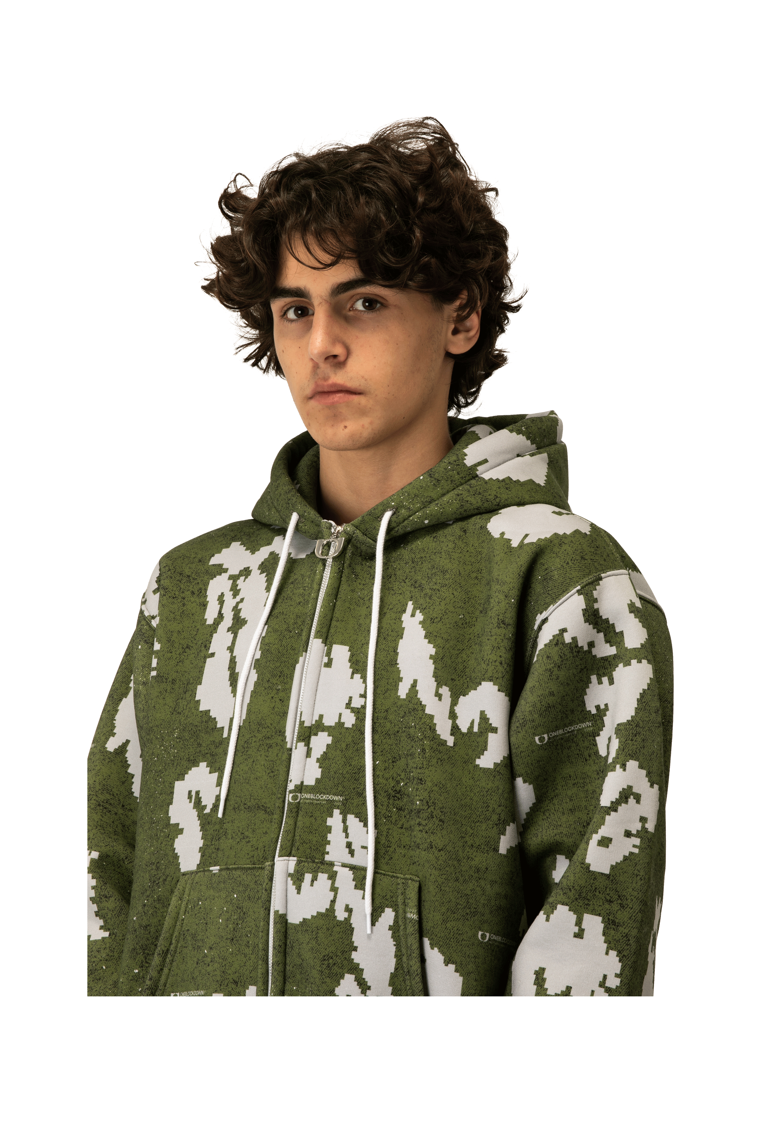 Moss Digi Camo Zipped Hoodie