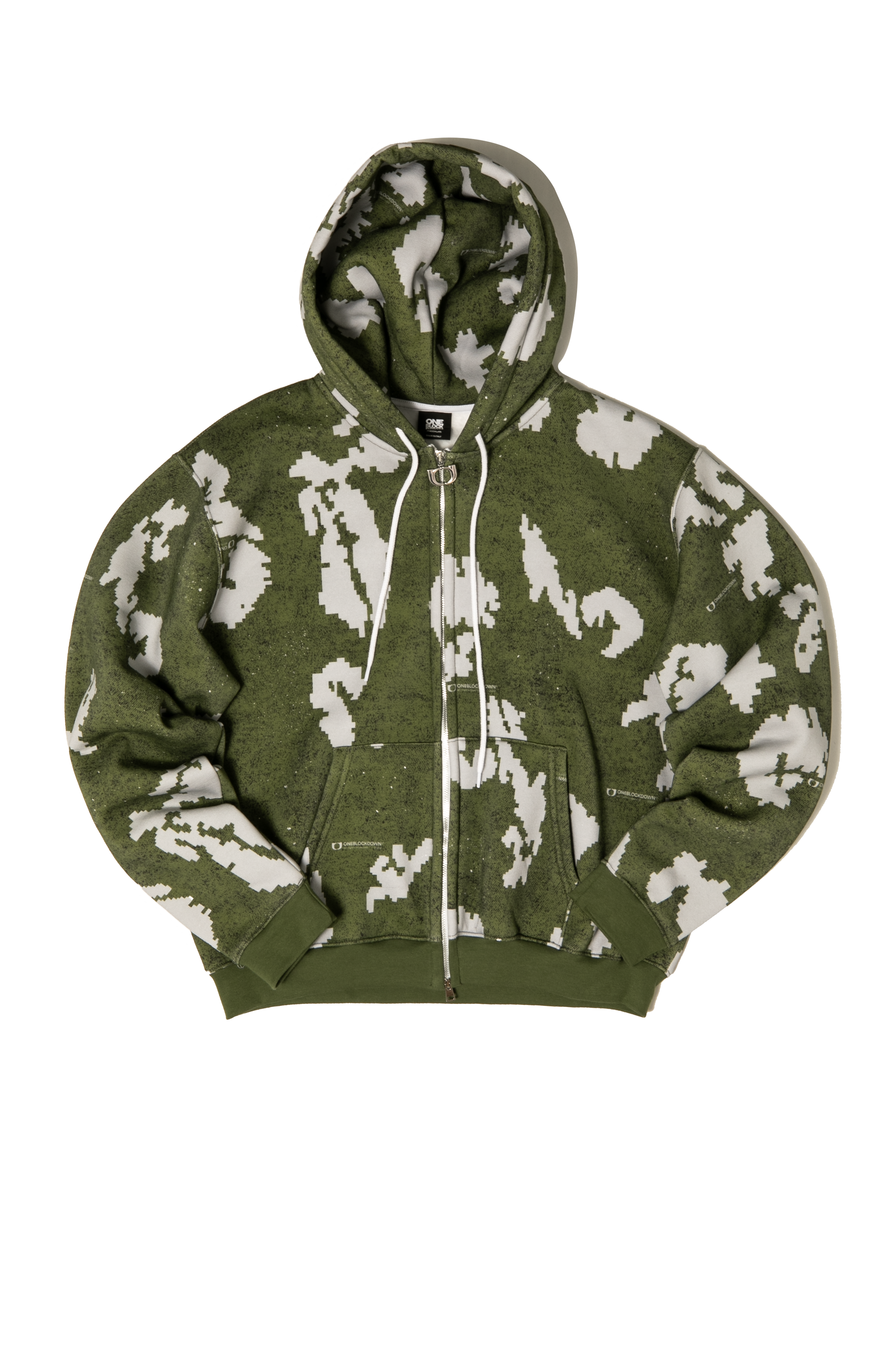 Moss Digi Camo Zipped Hoodie