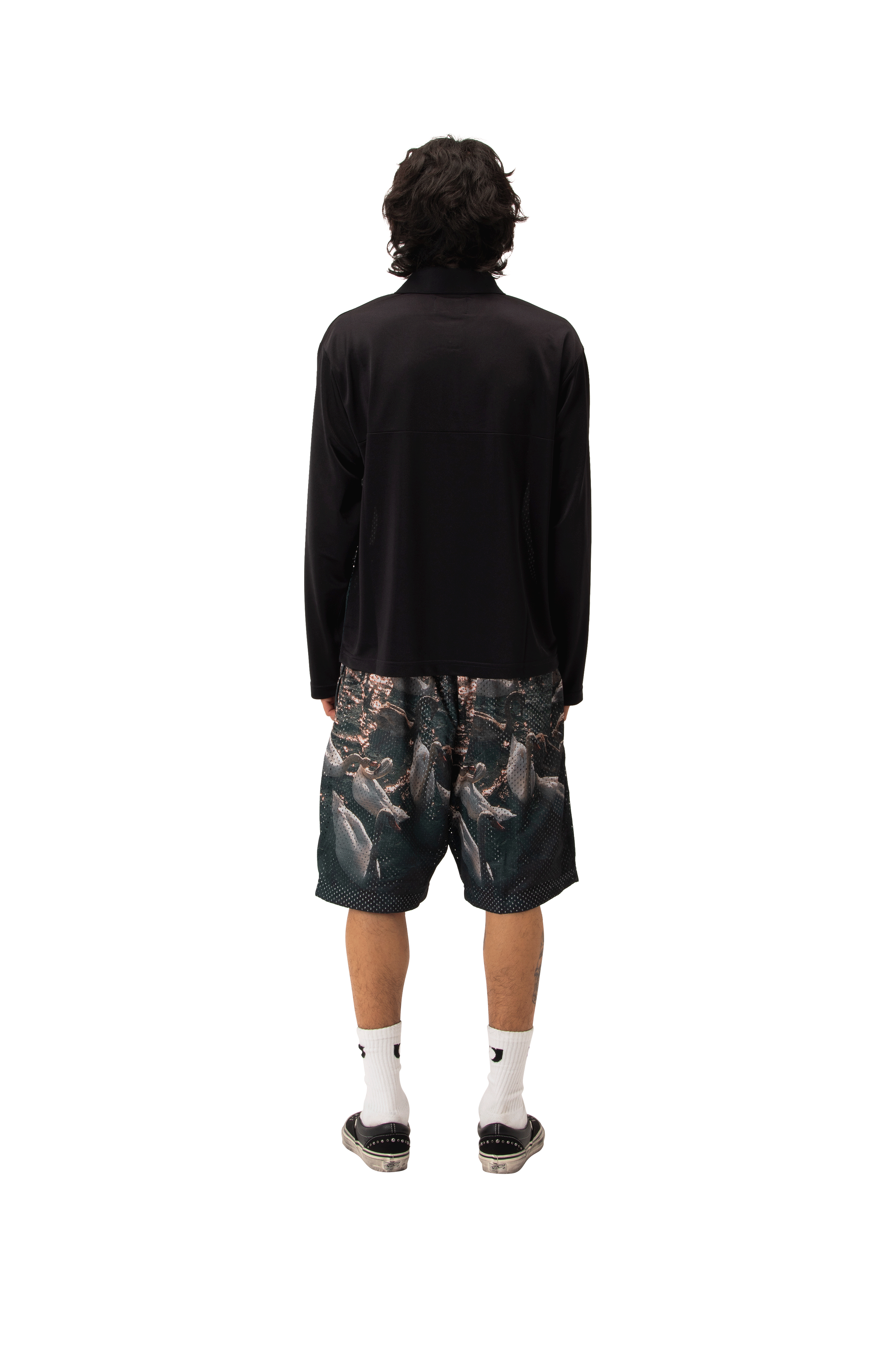 Swan Mesh Longsleeve Polo Woven
