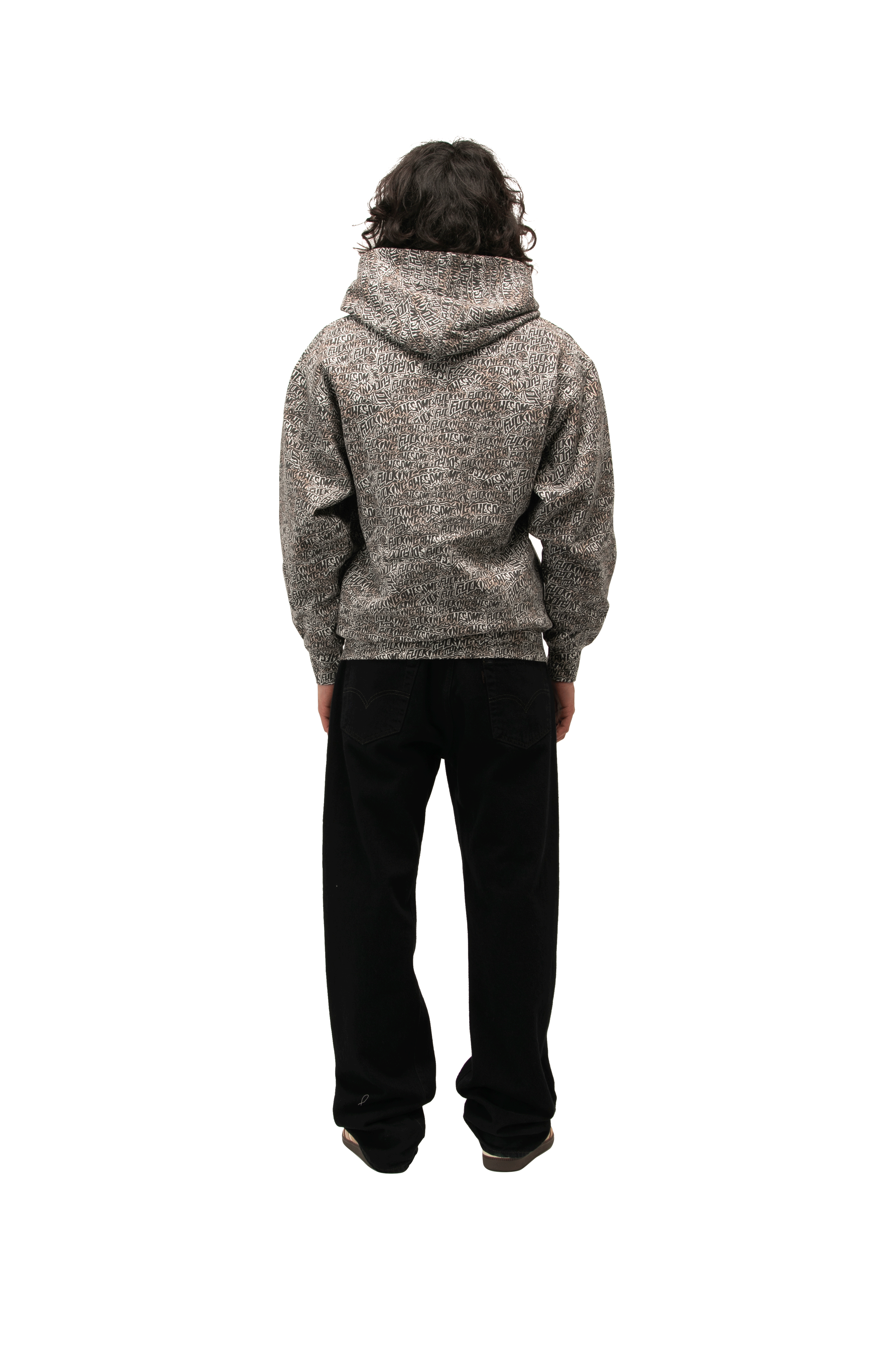 Burnt Sticker Stamp Zipped Hoodie