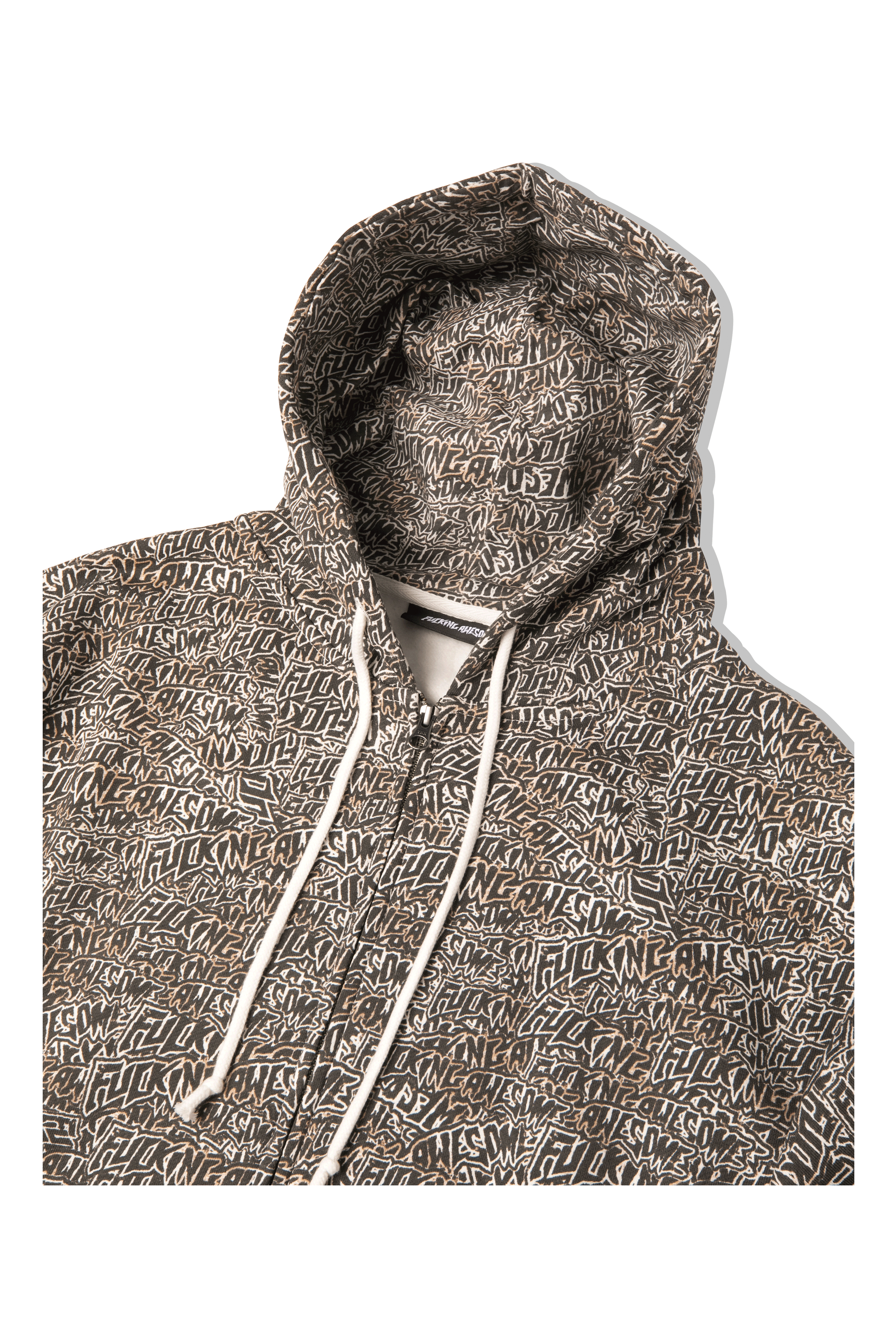 Burnt Sticker Stamp Zipped Hoodie