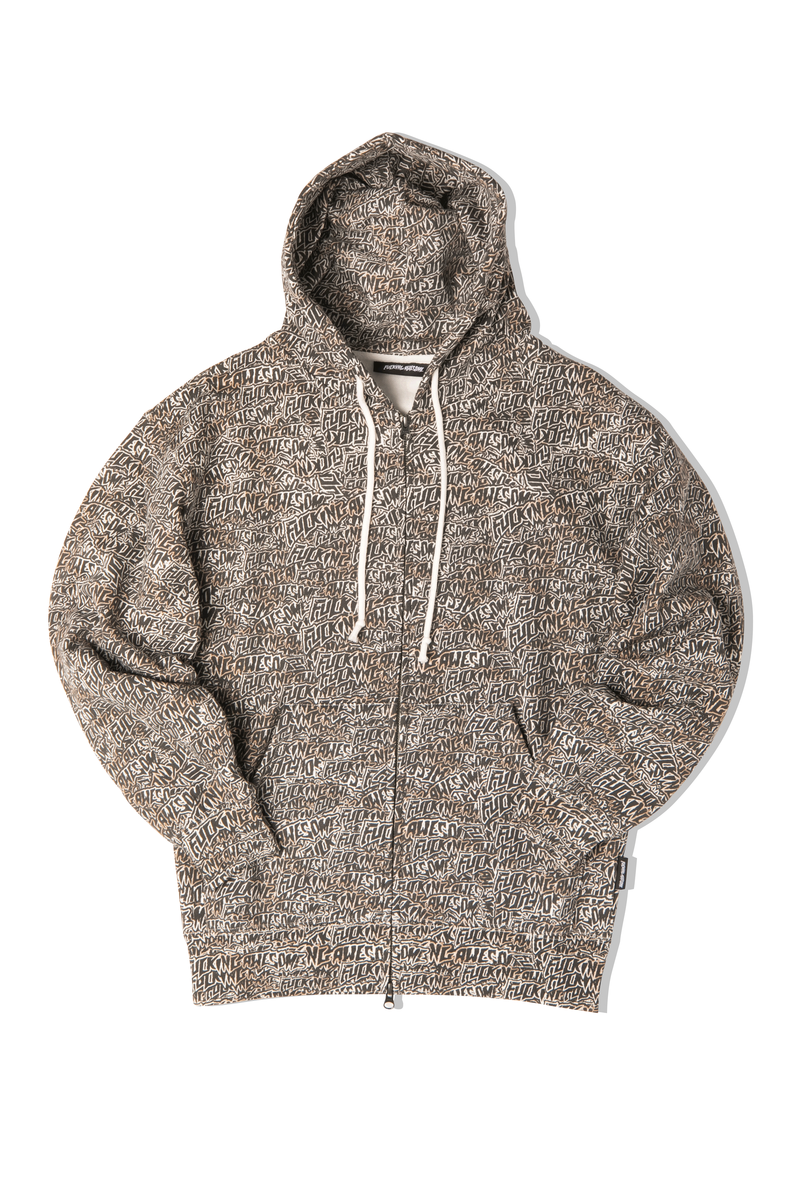 Burnt Sticker Stamp Zipped Hoodie