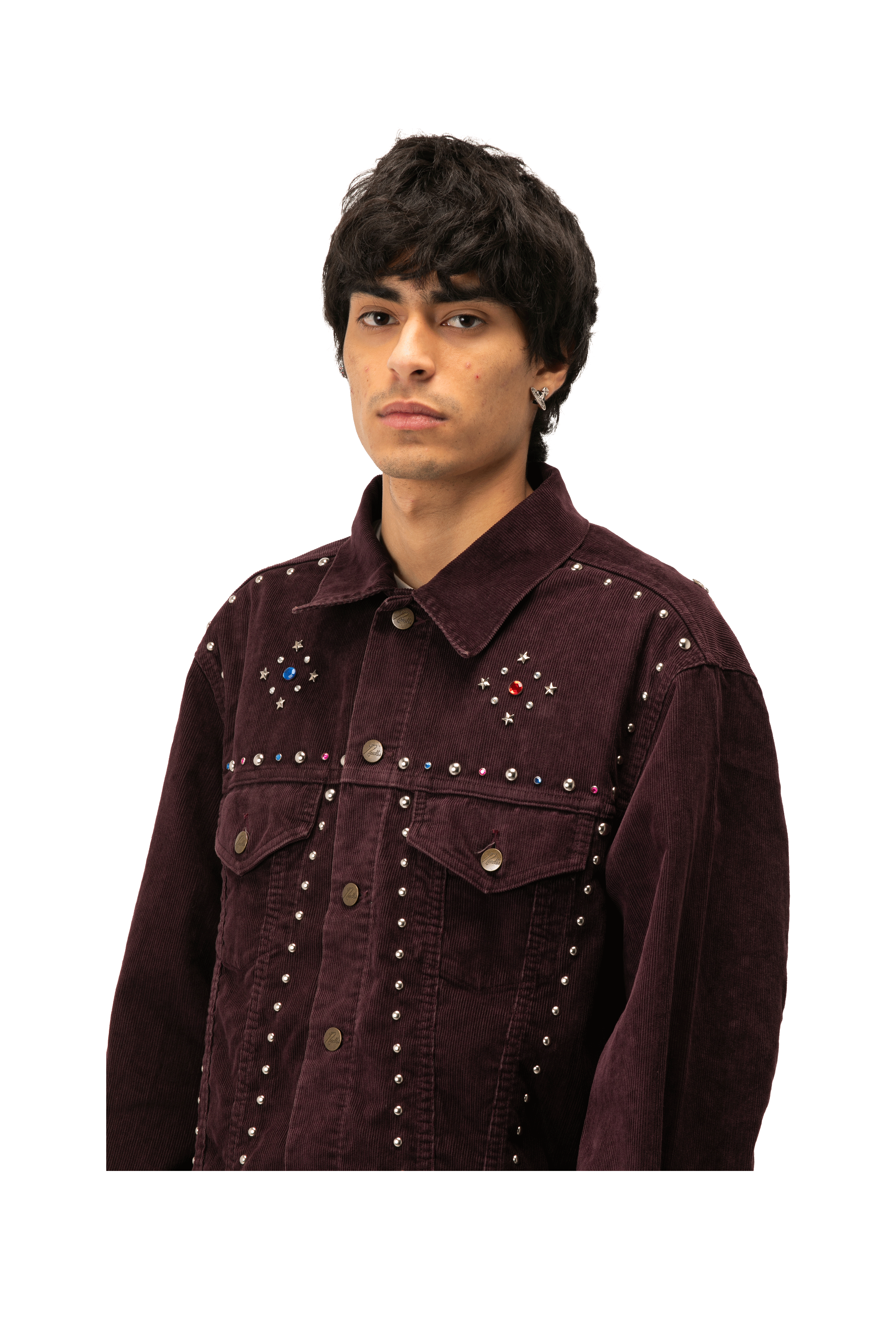 Studded Jean Jacket - 14W Cordudoy