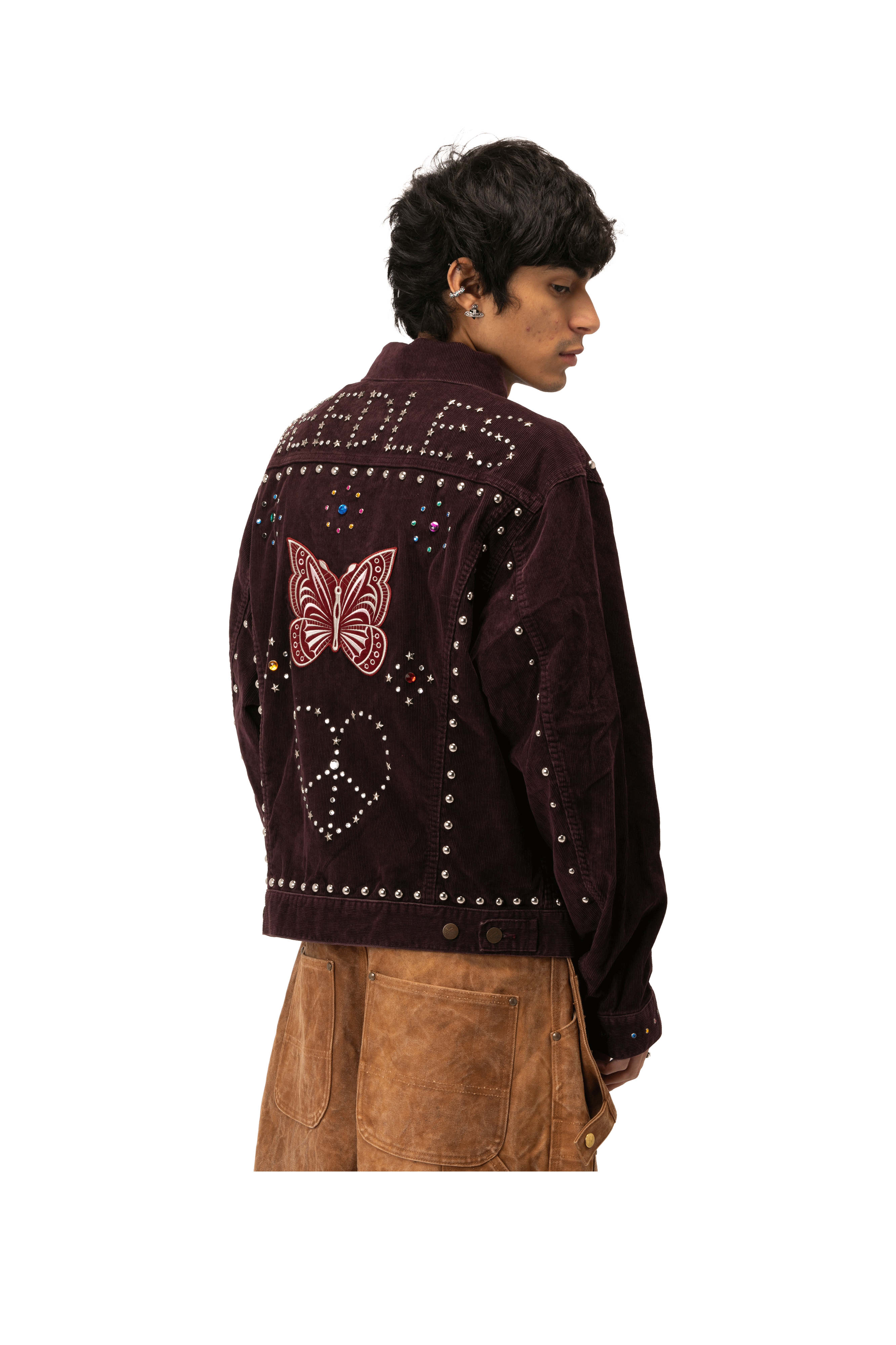 Studded Jean Jacket - 14W Cordudoy