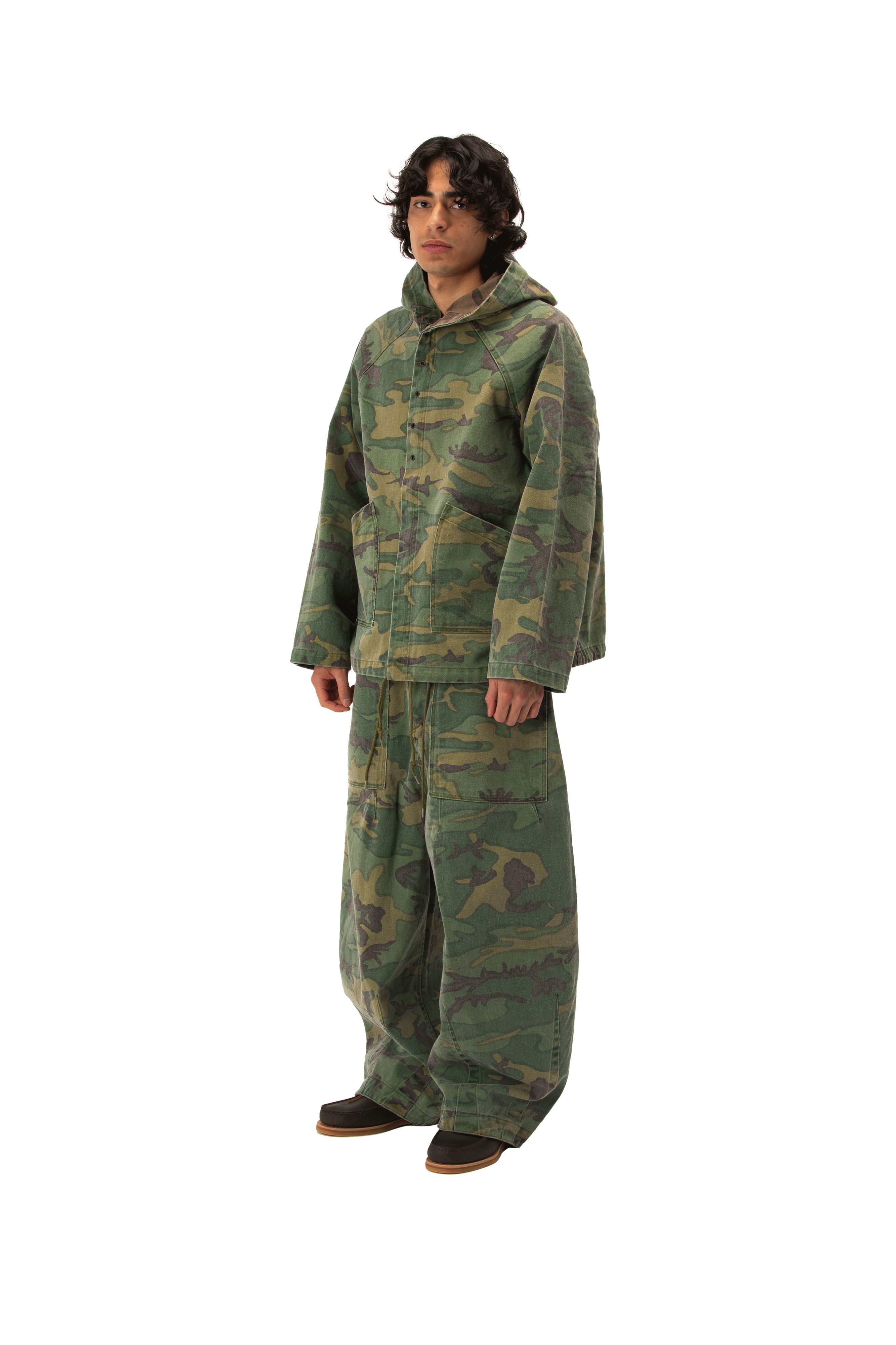 Camo Twill Reversilble Hooded Coat