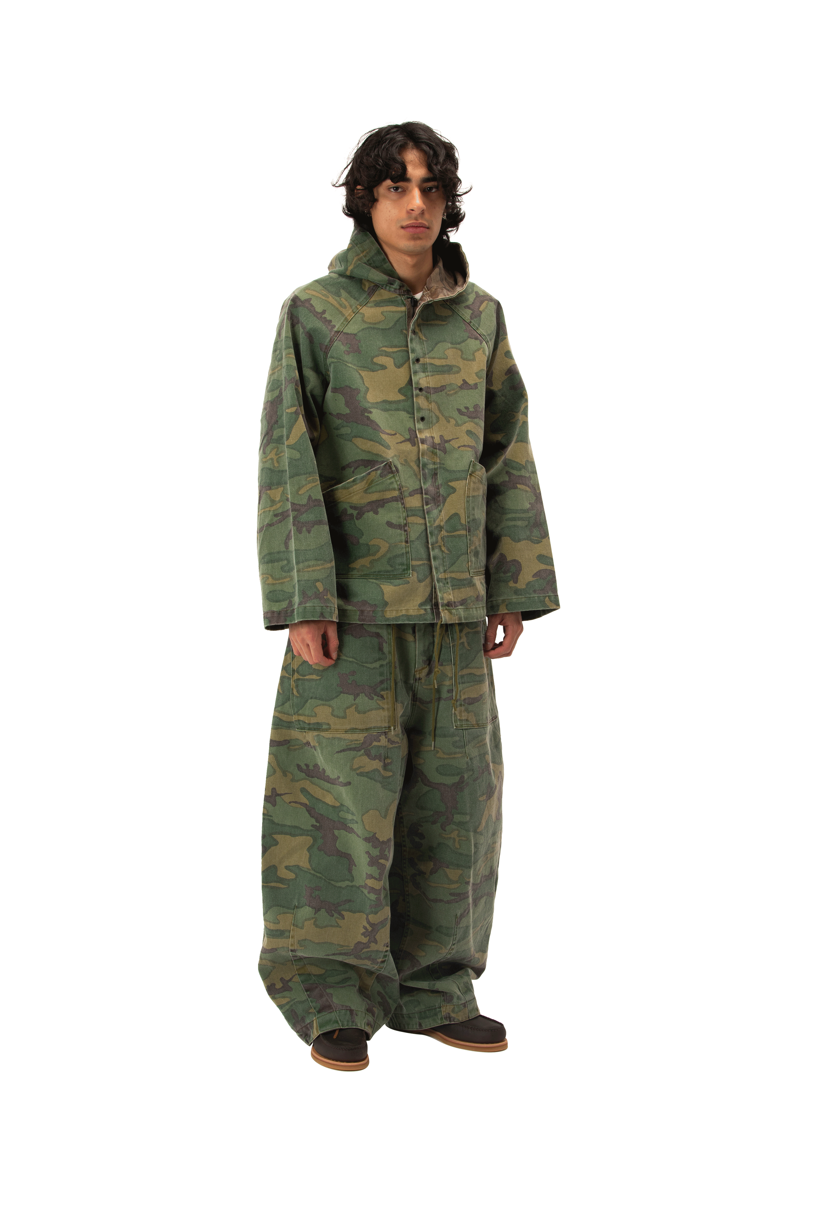 Camo Twill Reversilble Hooded Coat