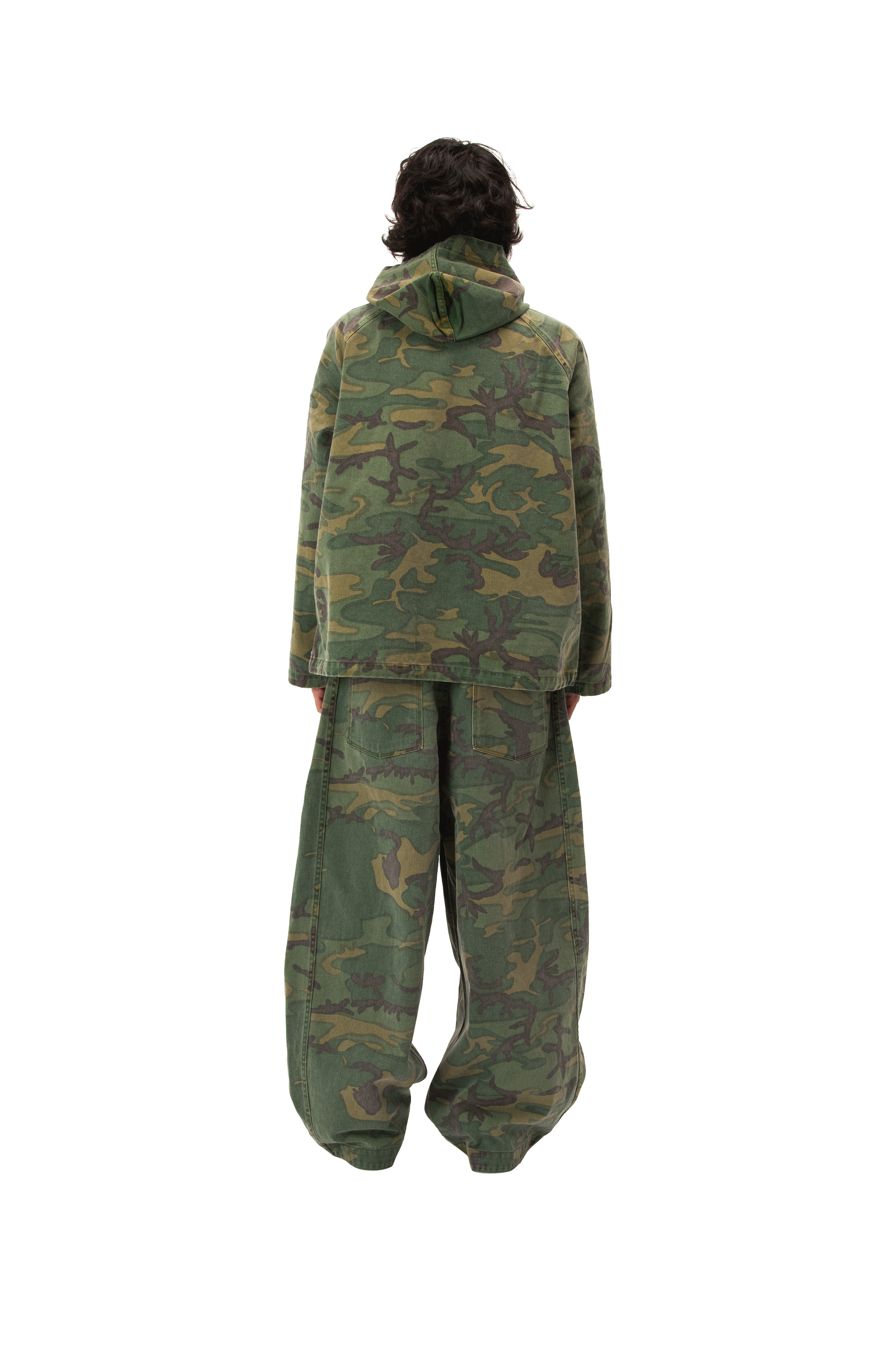 Camo Twill Reversilble Hooded Coat
