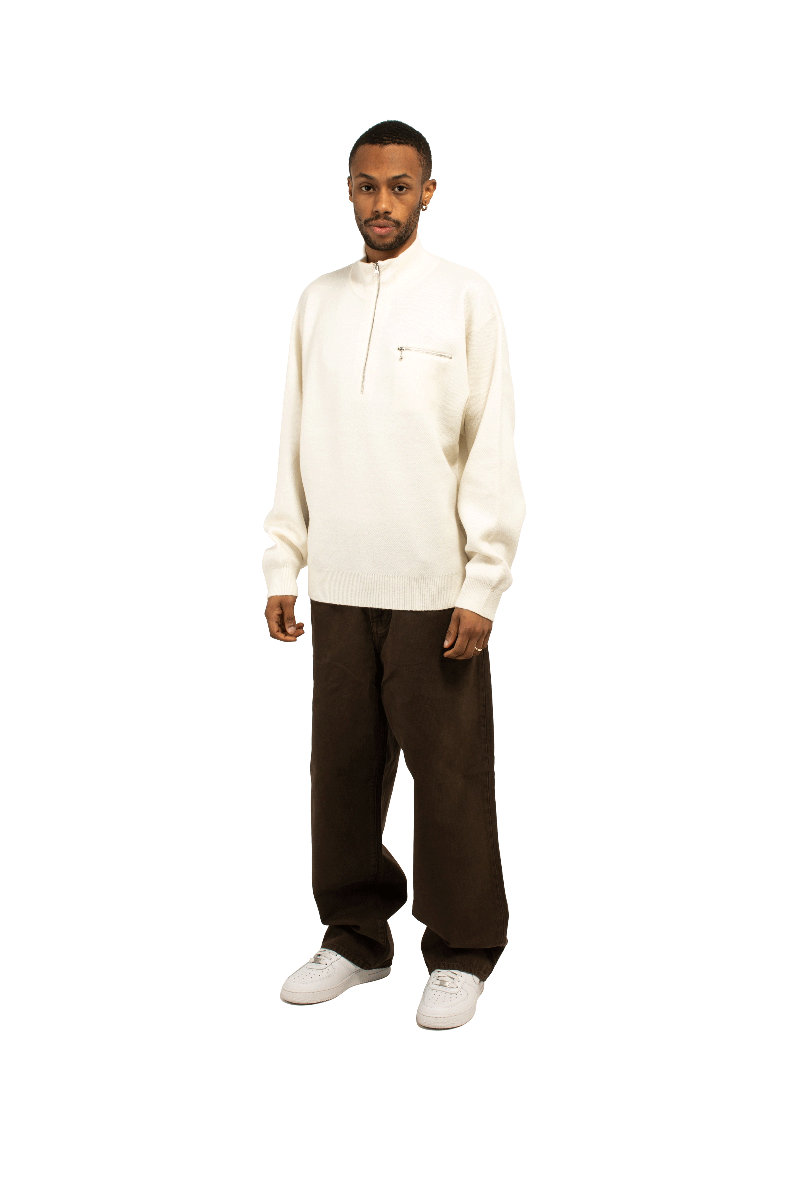 Half Zip Mock Neck Sweater