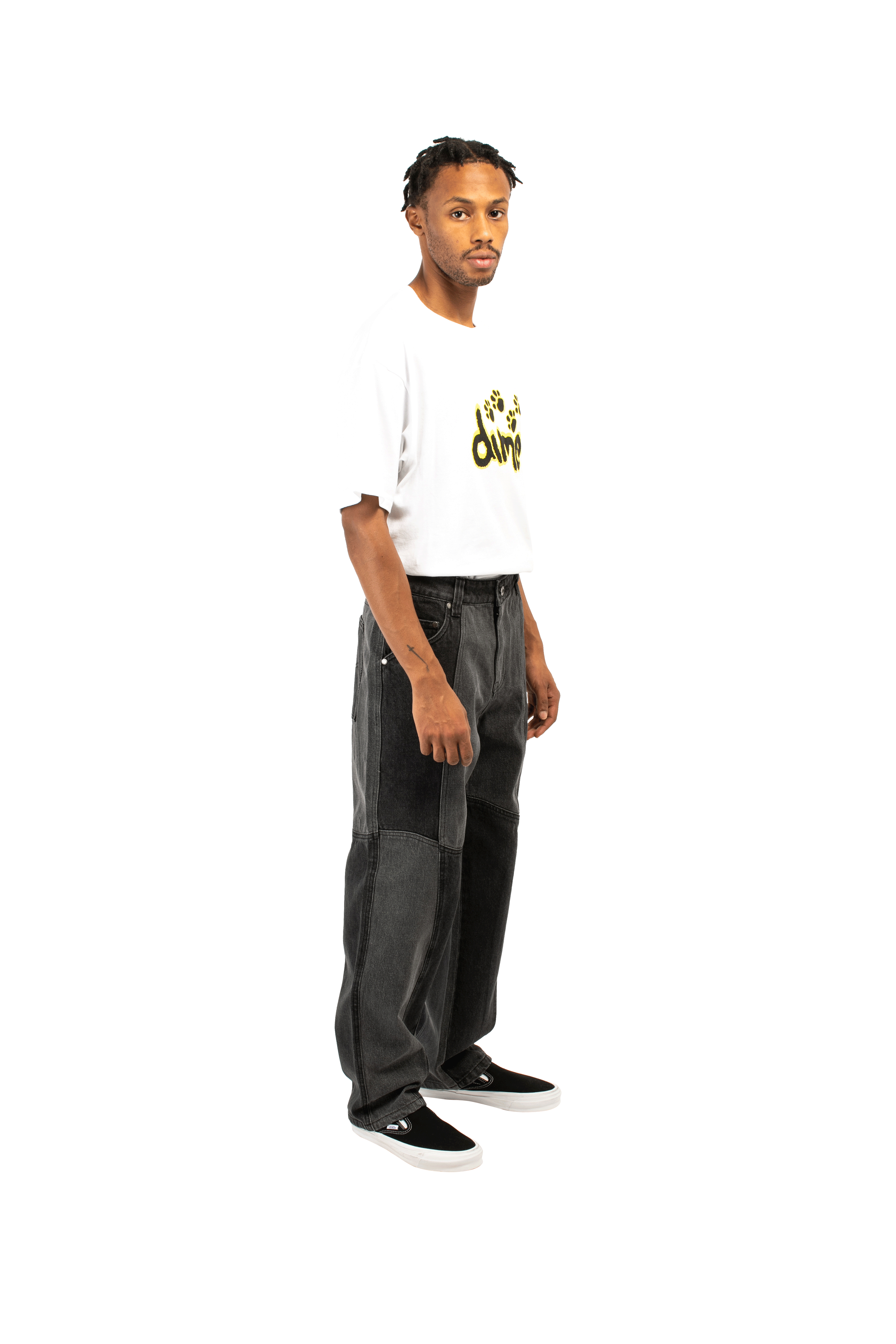 Blocked Relaxed Denim Pants
