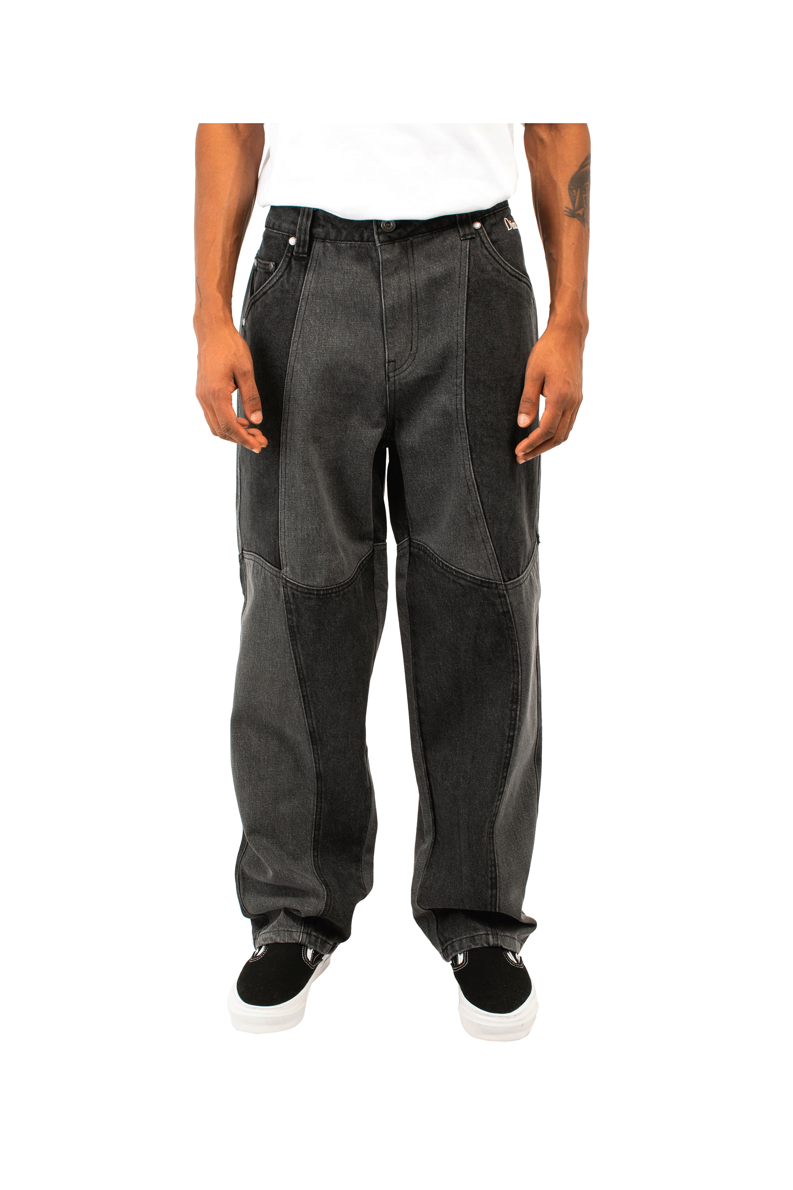 Blocked Relaxed Denim Pants