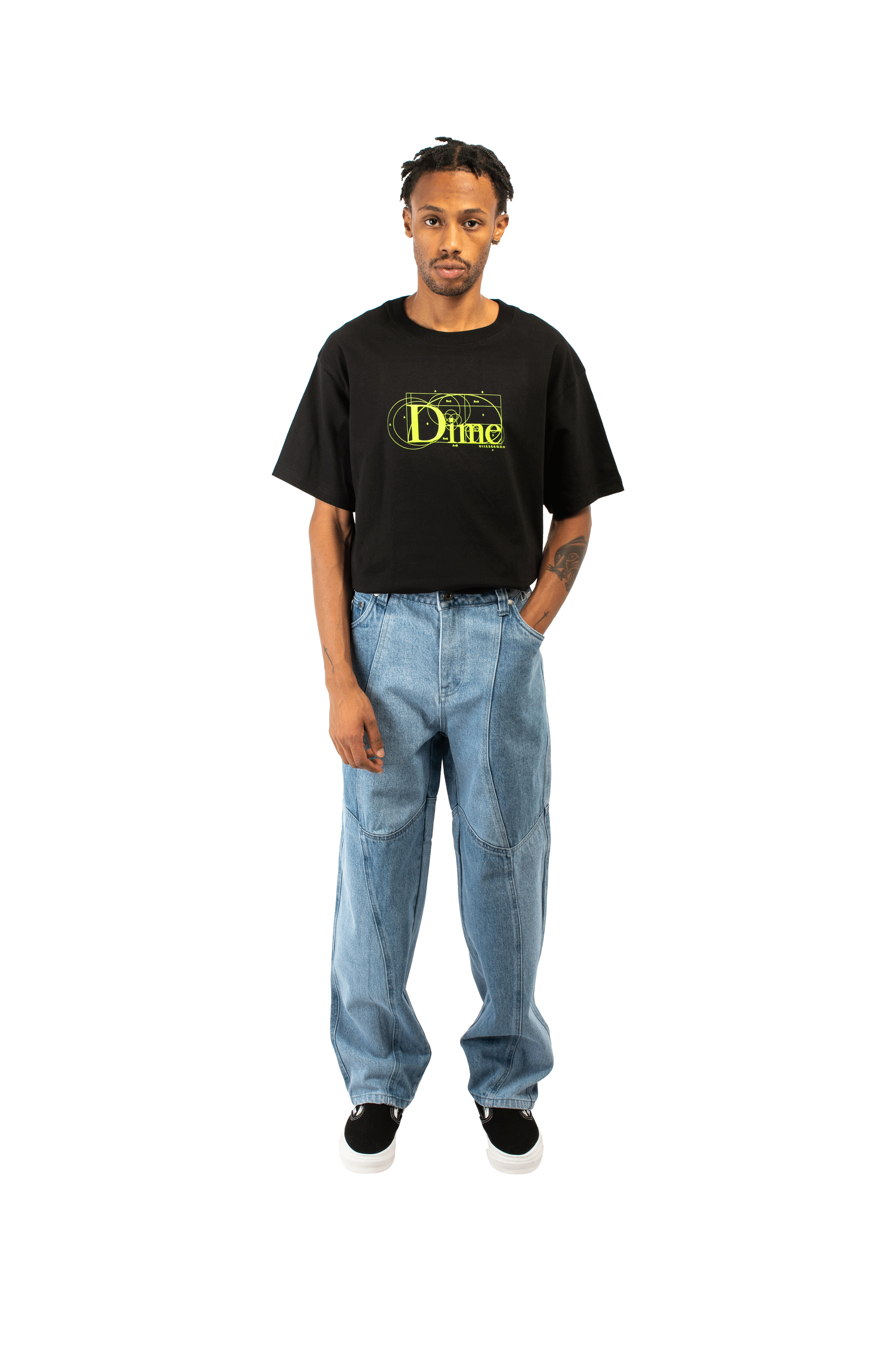 Blocked Relaxed Denim Pants