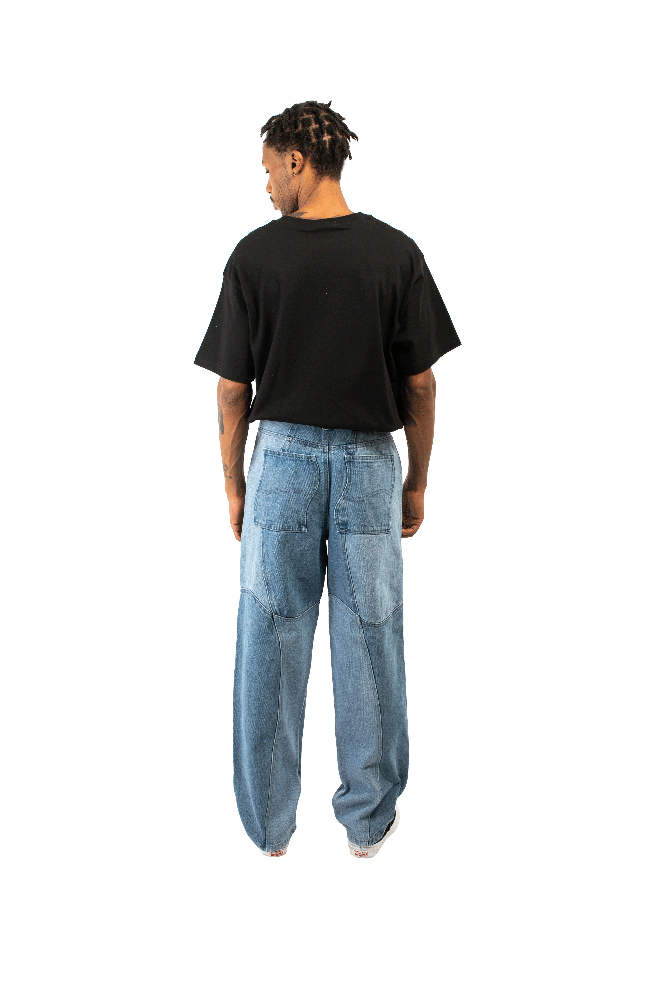 Blocked Relaxed Denim Pants