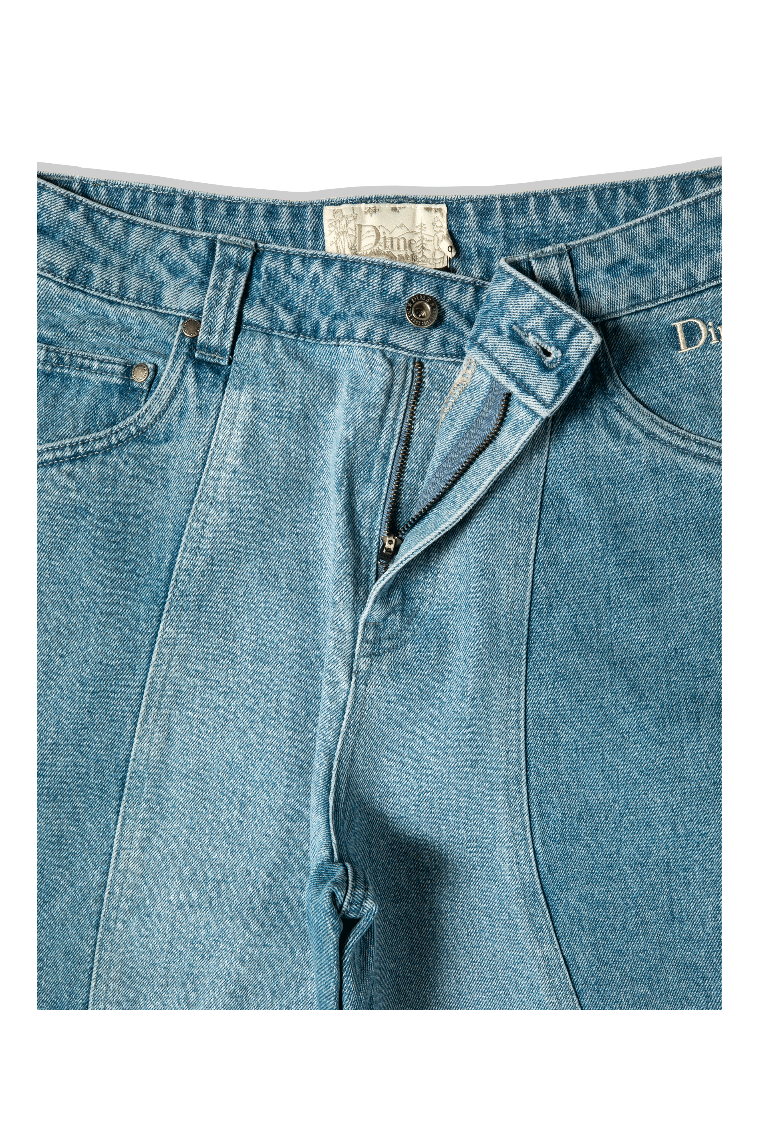 Blocked Relaxed Denim Pants