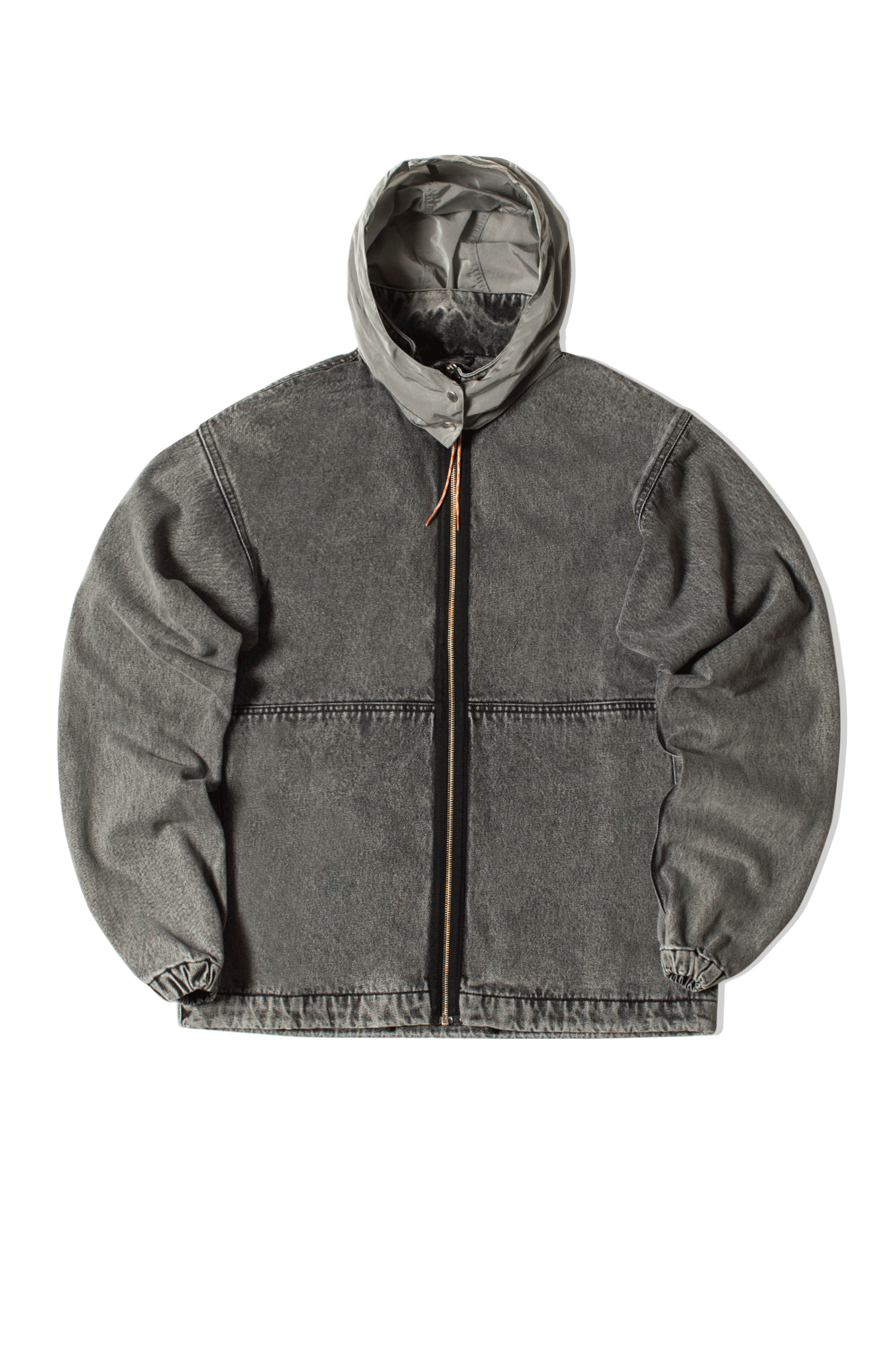 Nylon Hooded Denim Jacket