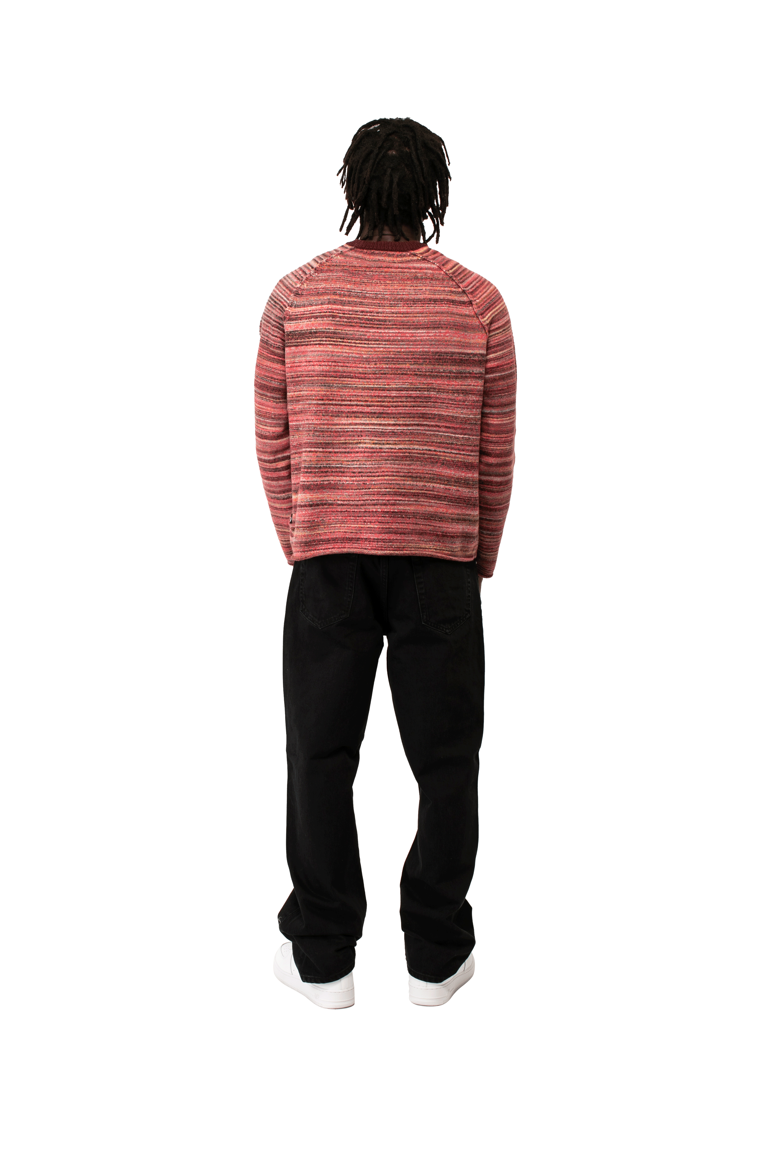 Textured Contrast Collar Crew