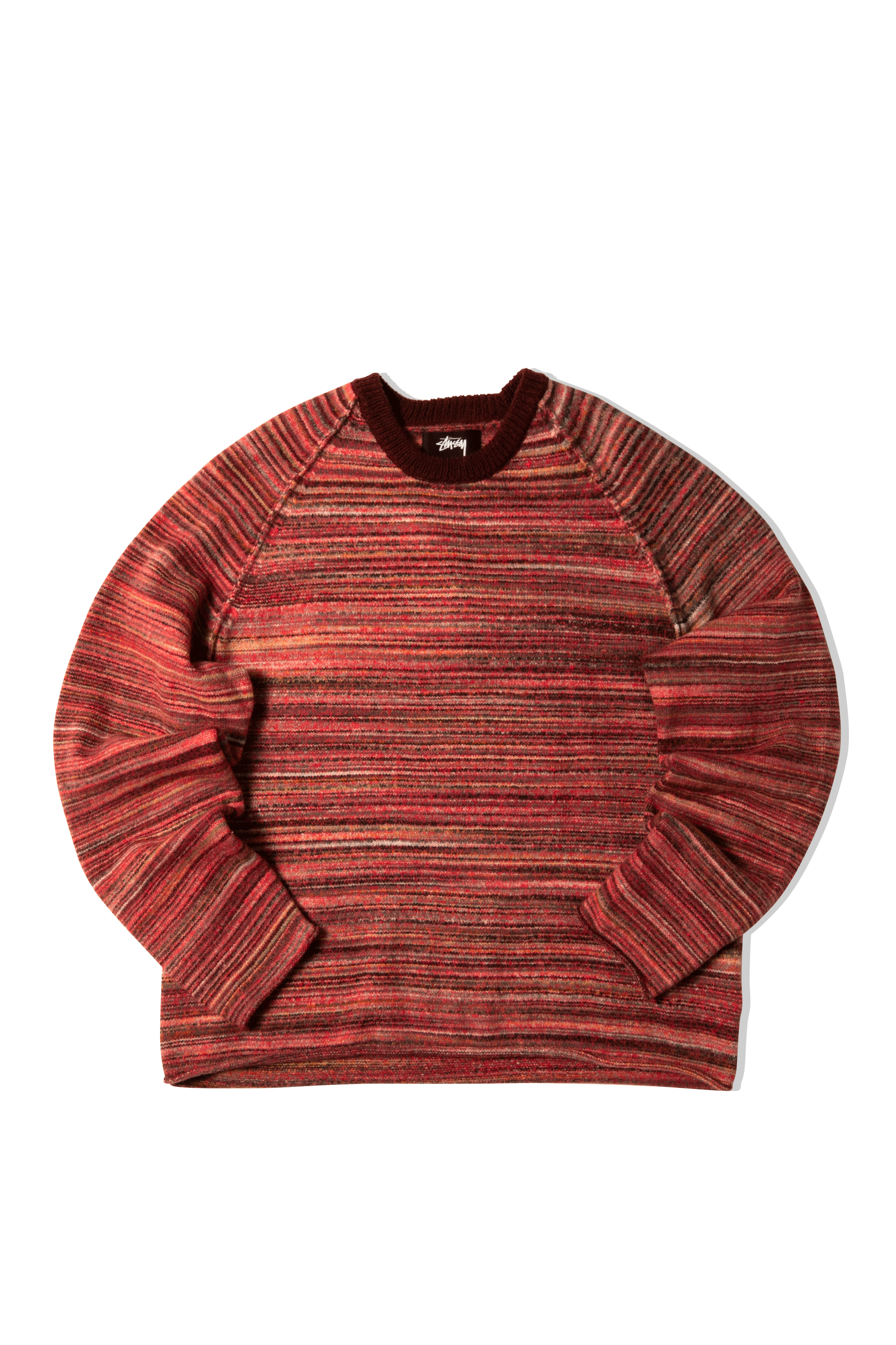 Textured Contrast Collar Crew