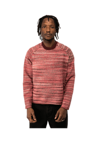 Textured Contrast Collar Crew