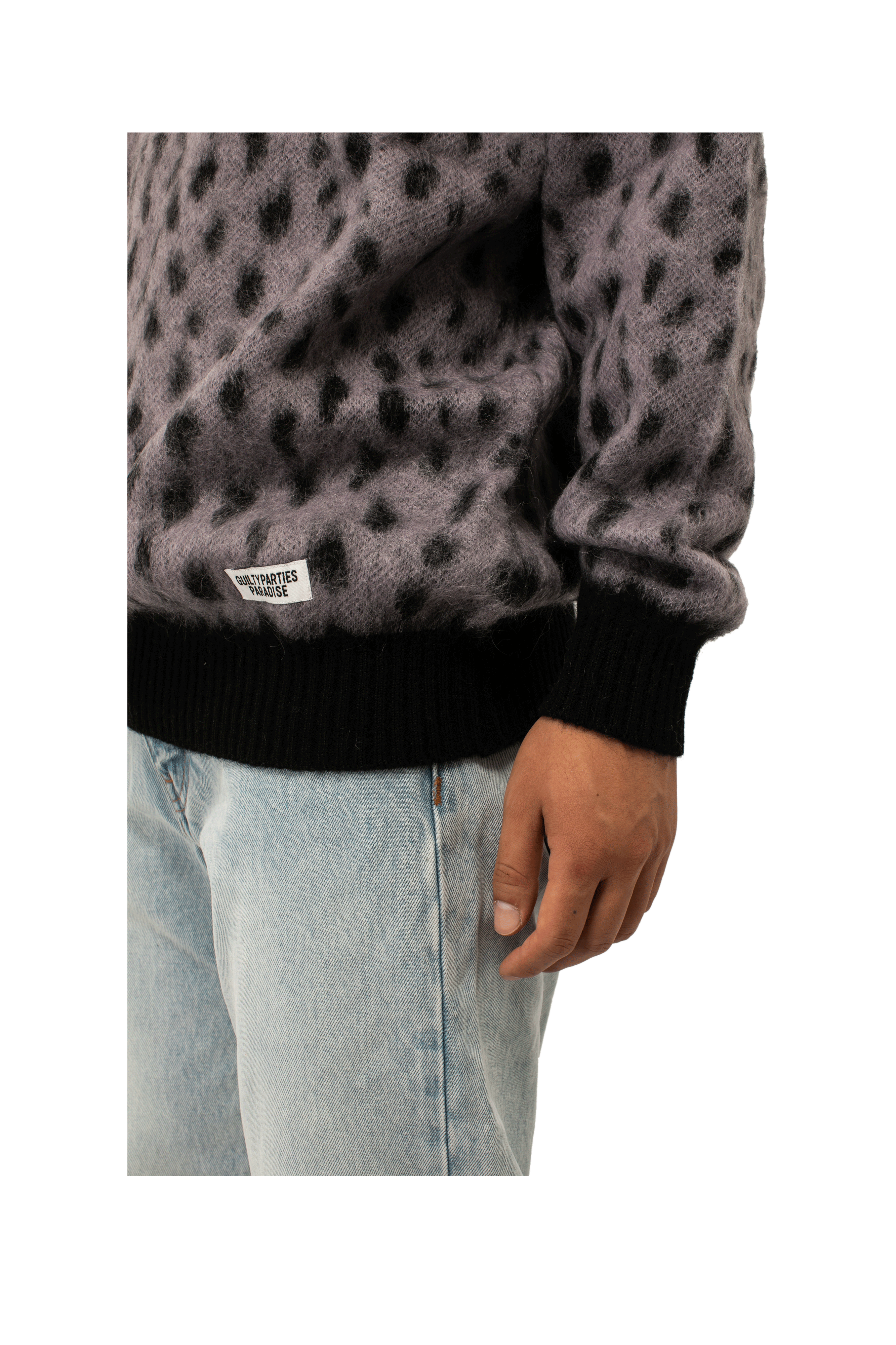 Leopard Mohair Crewneck Sweater