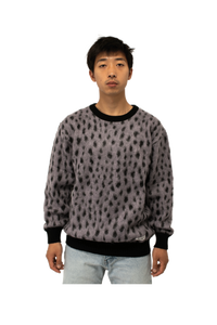 Leopard Mohair Crewneck Sweater