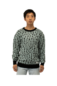 Leopard Mohair Crewneck Sweater