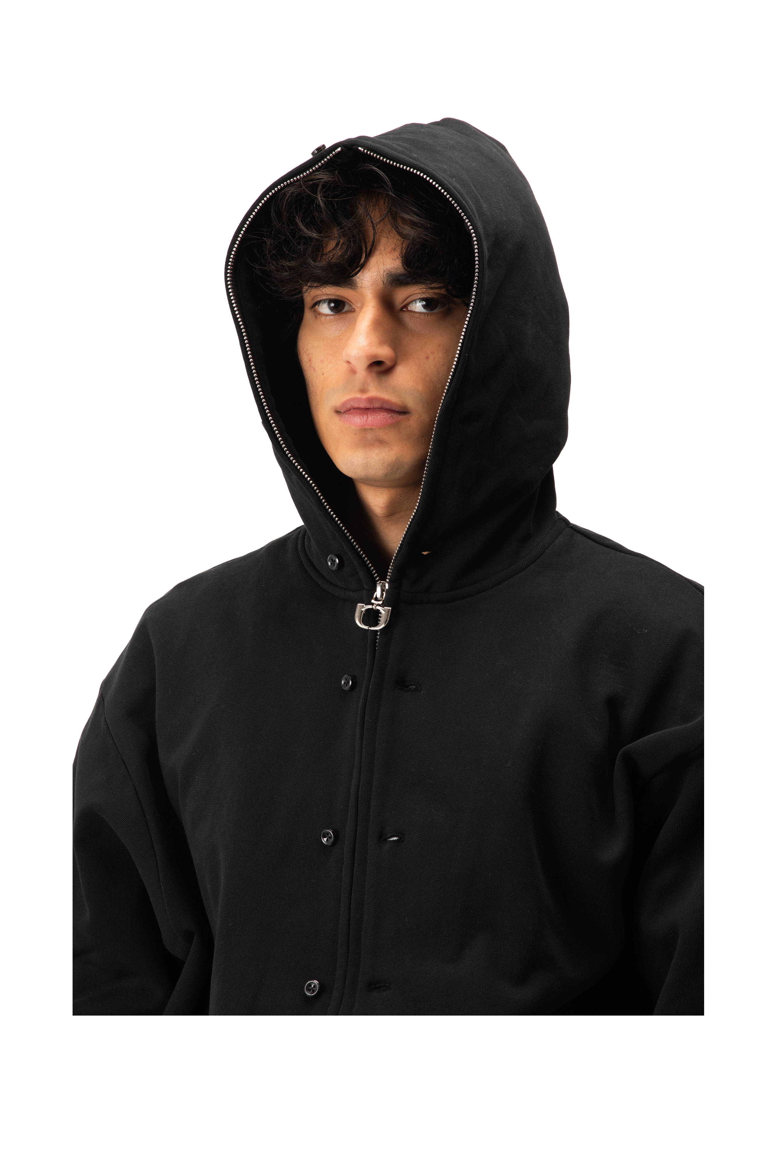 Button Up Zip-Up Sweatshirt