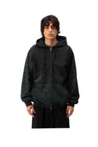 Patchwork Zip-Up Hoodie
