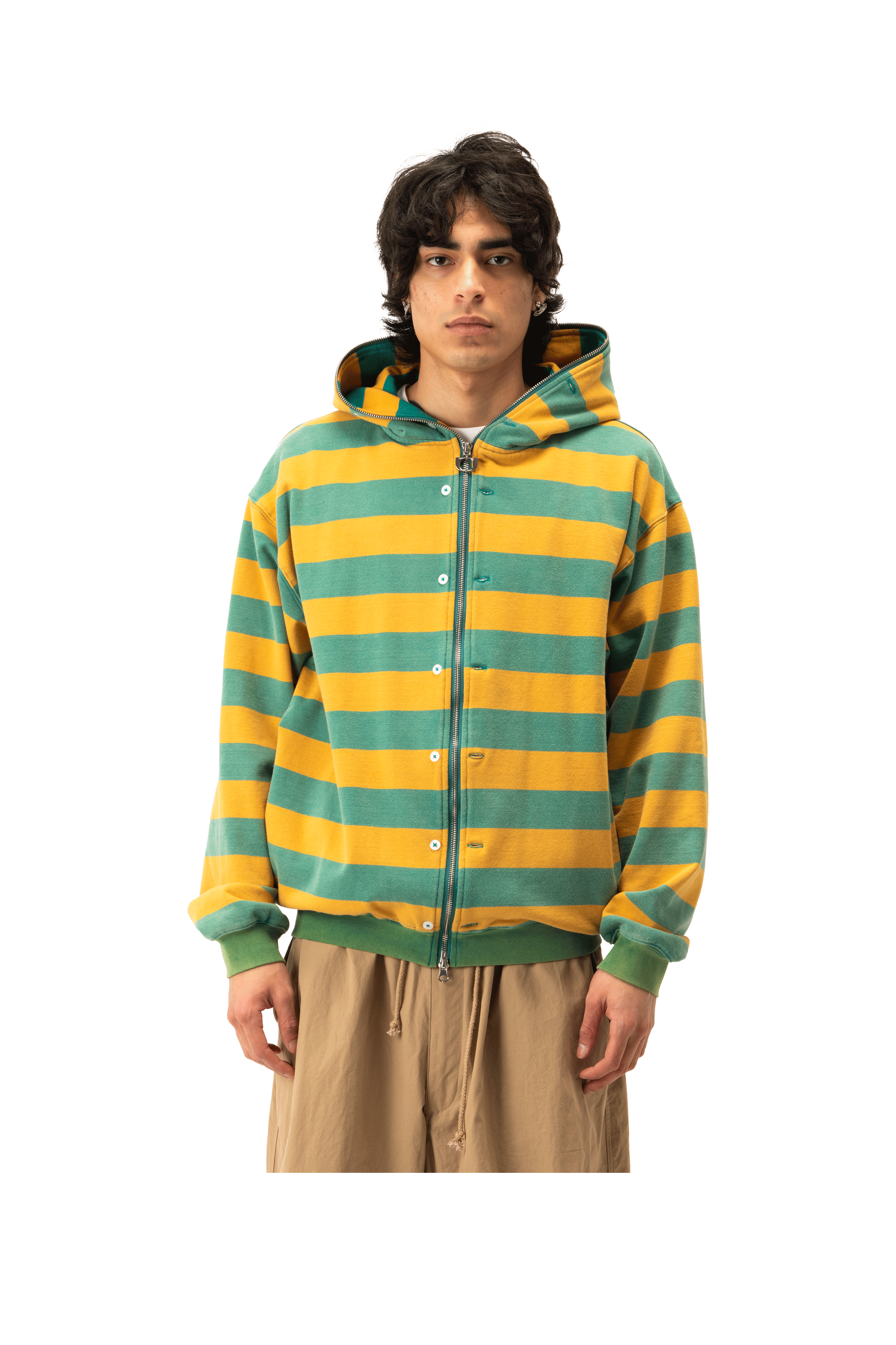 Button Up Zip-Up Sweatshirt.