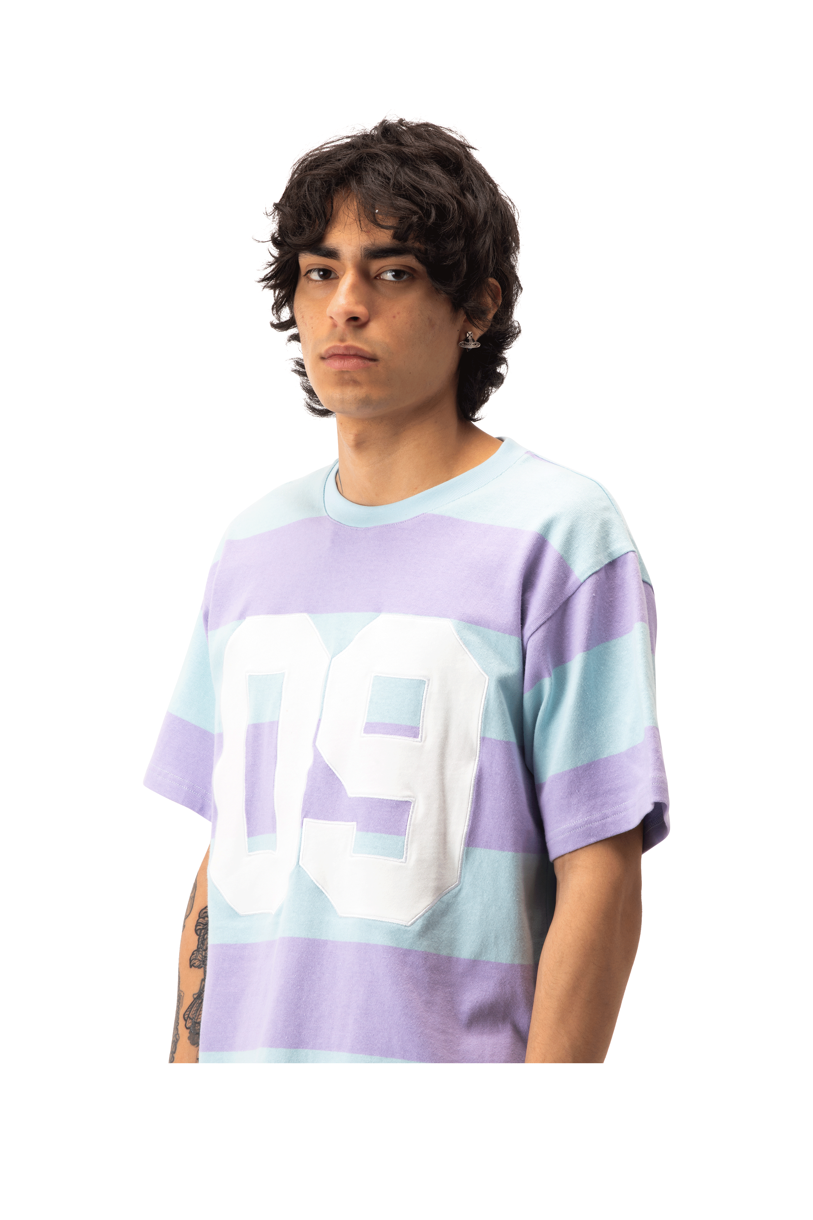 Striped "09" Tee.
