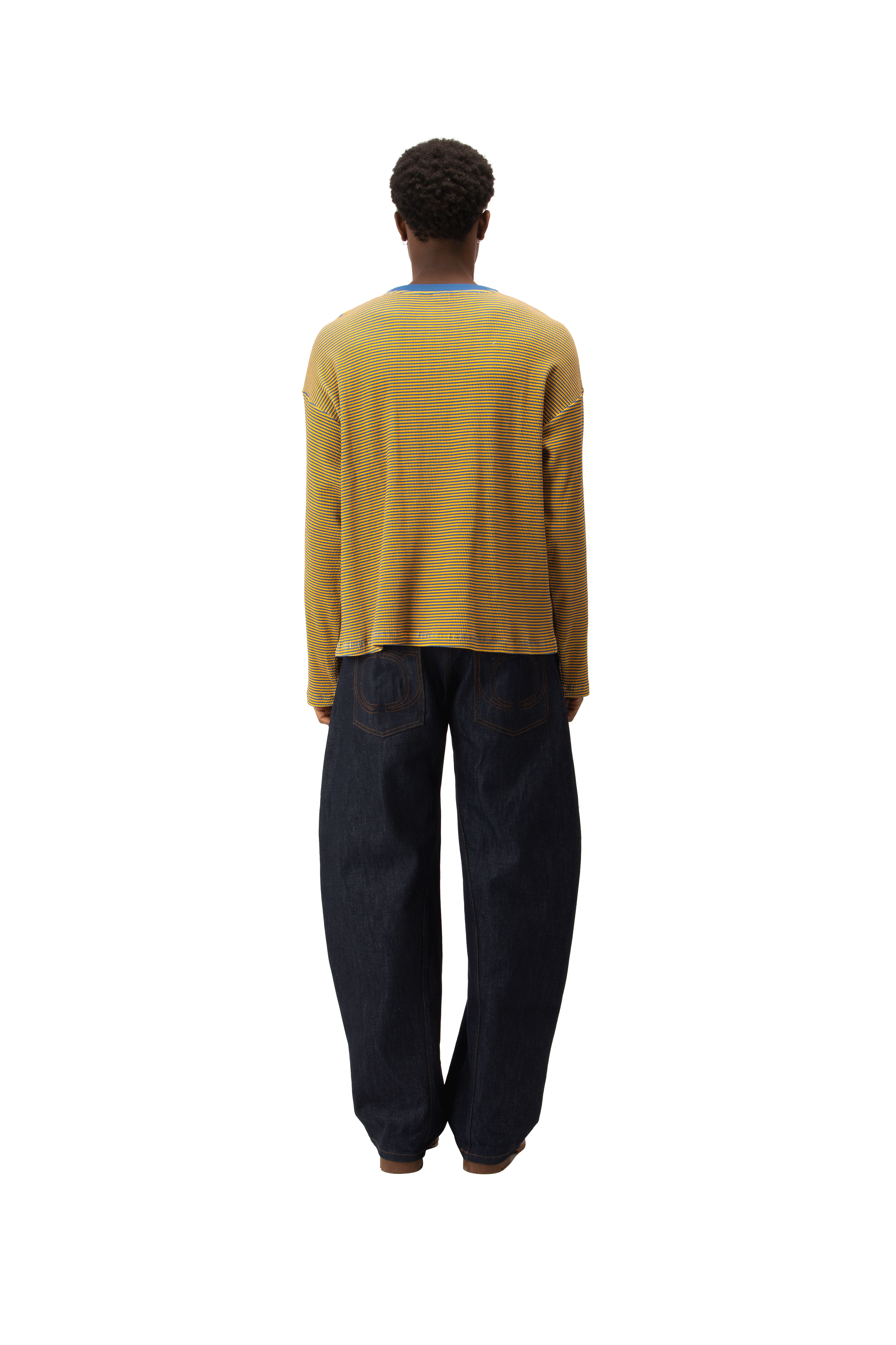 Stripe Waffle Longsleeve Top.