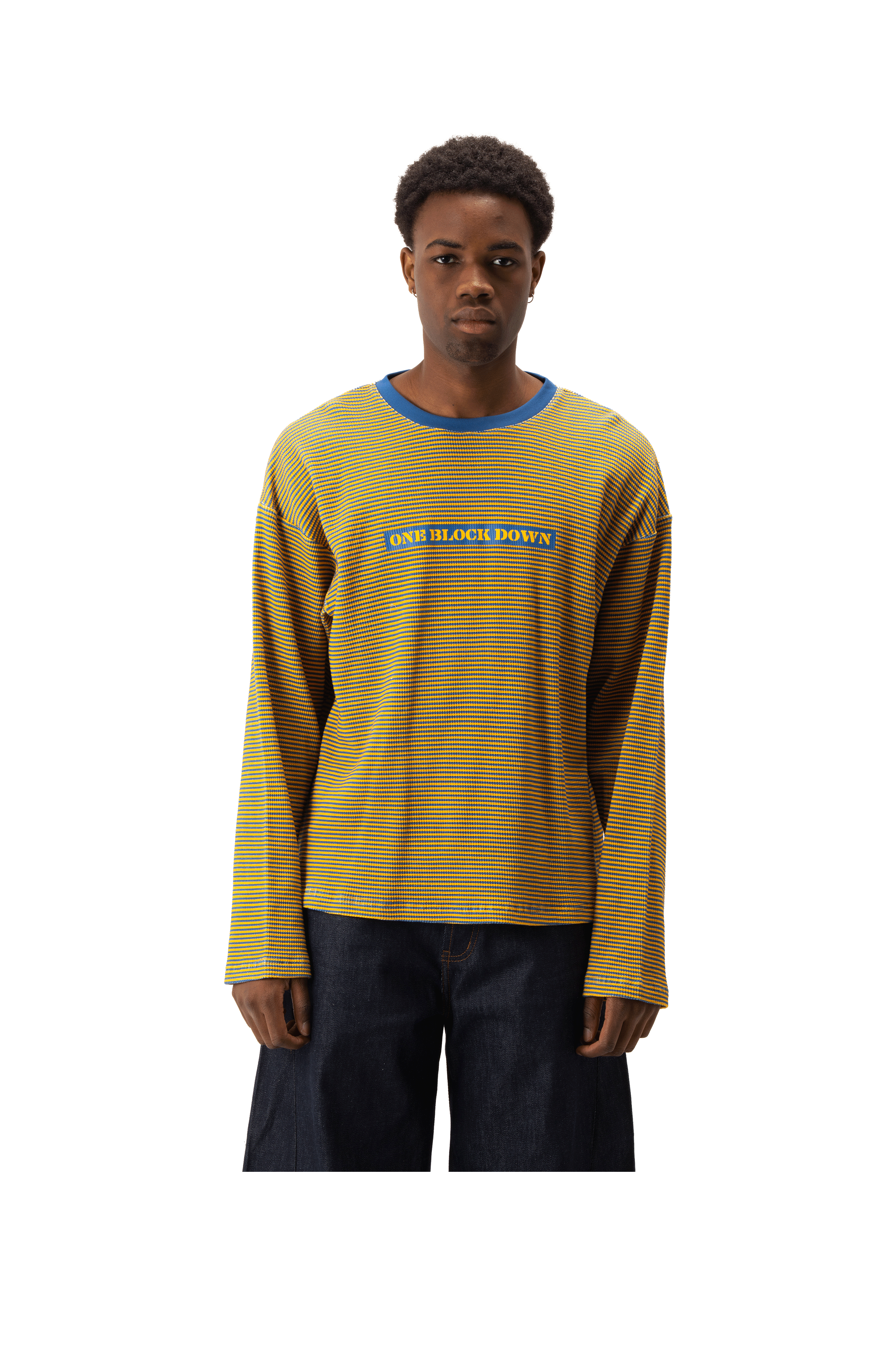 Stripe Waffle Longsleeve Top.
