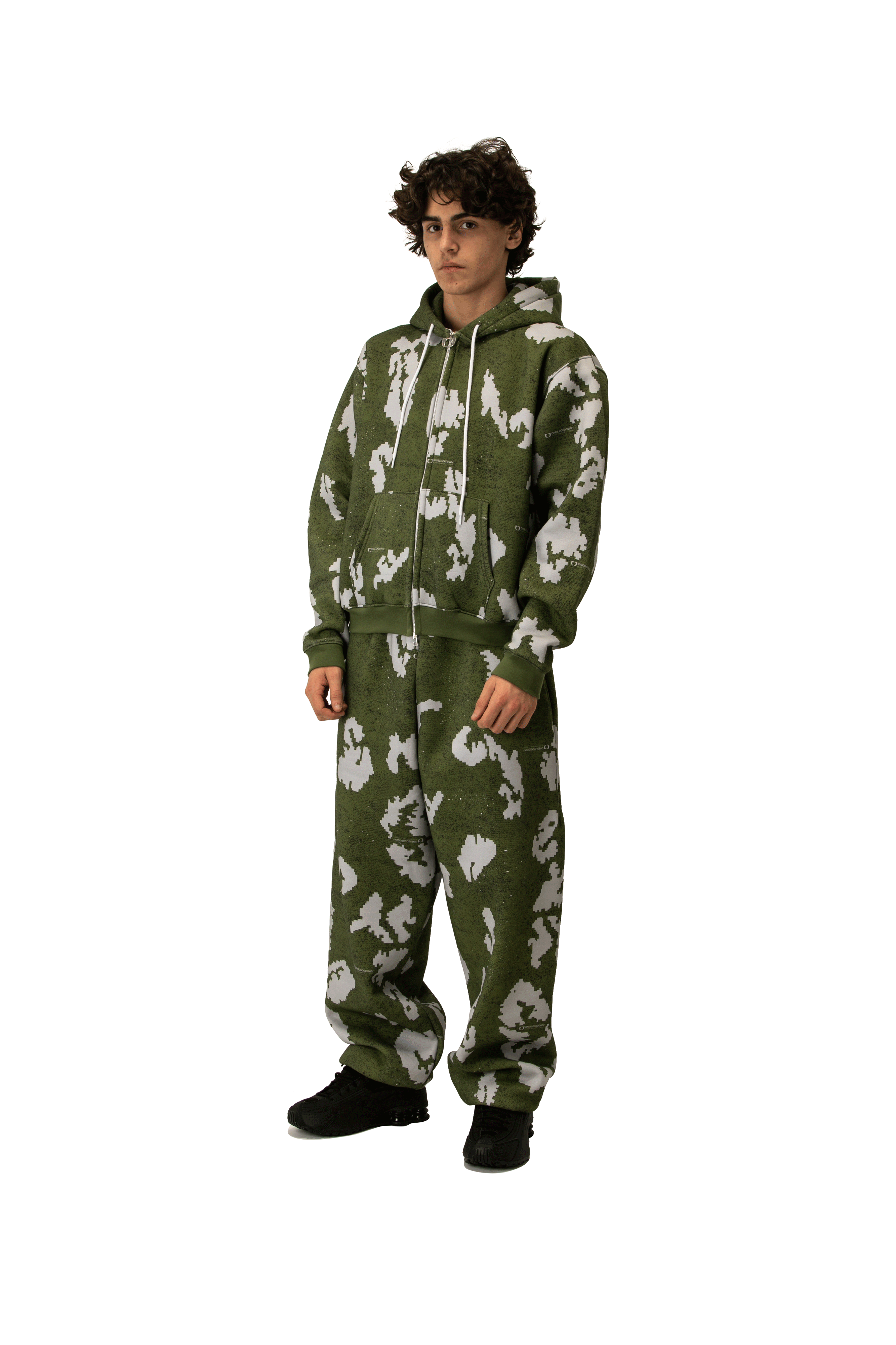 Moss Digi Camo Zipped Hoodie