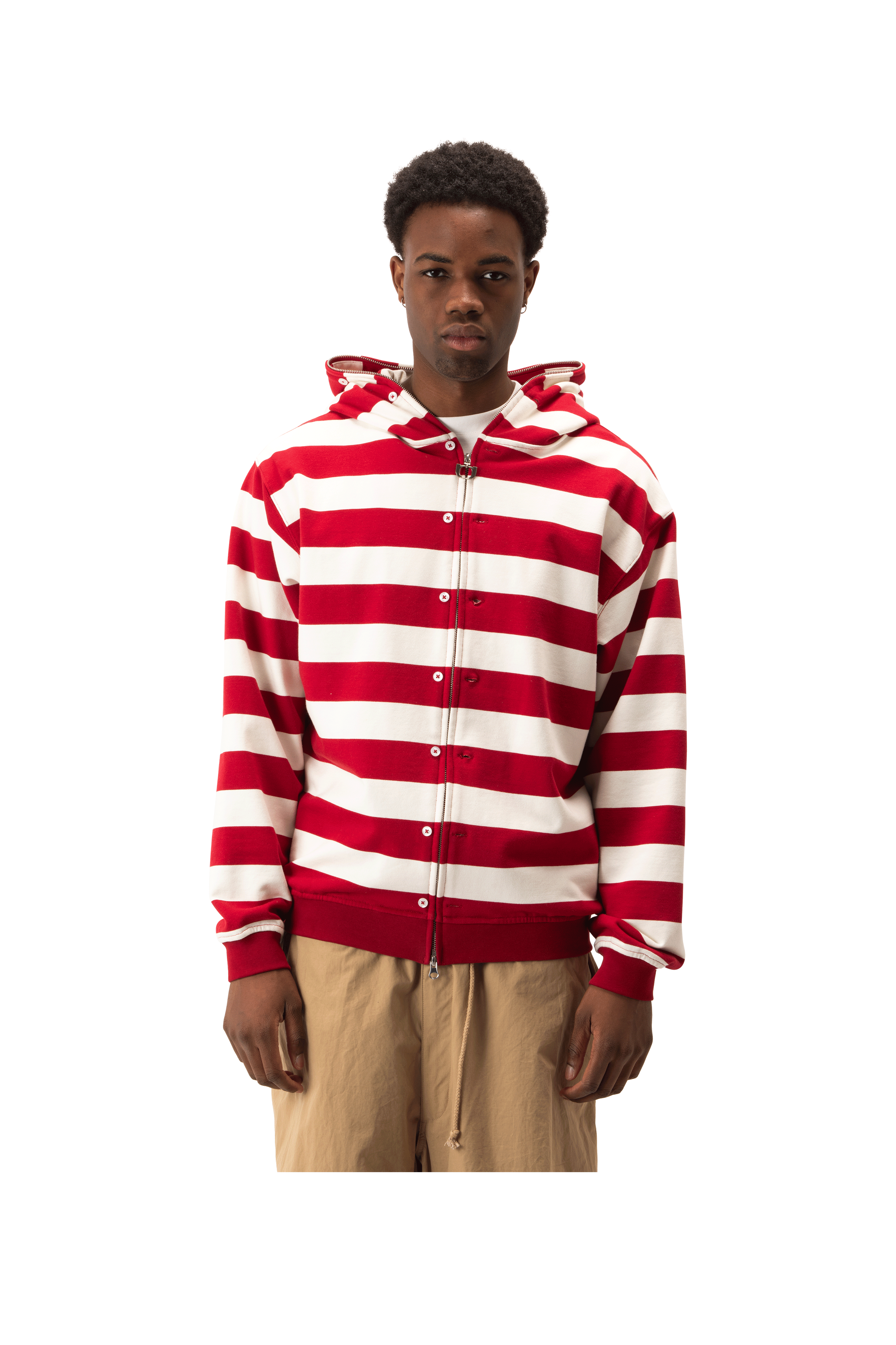 Button Up Zip-Up Sweatshirt