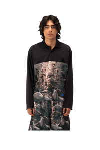 Swan Mesh Longsleeve Polo Woven