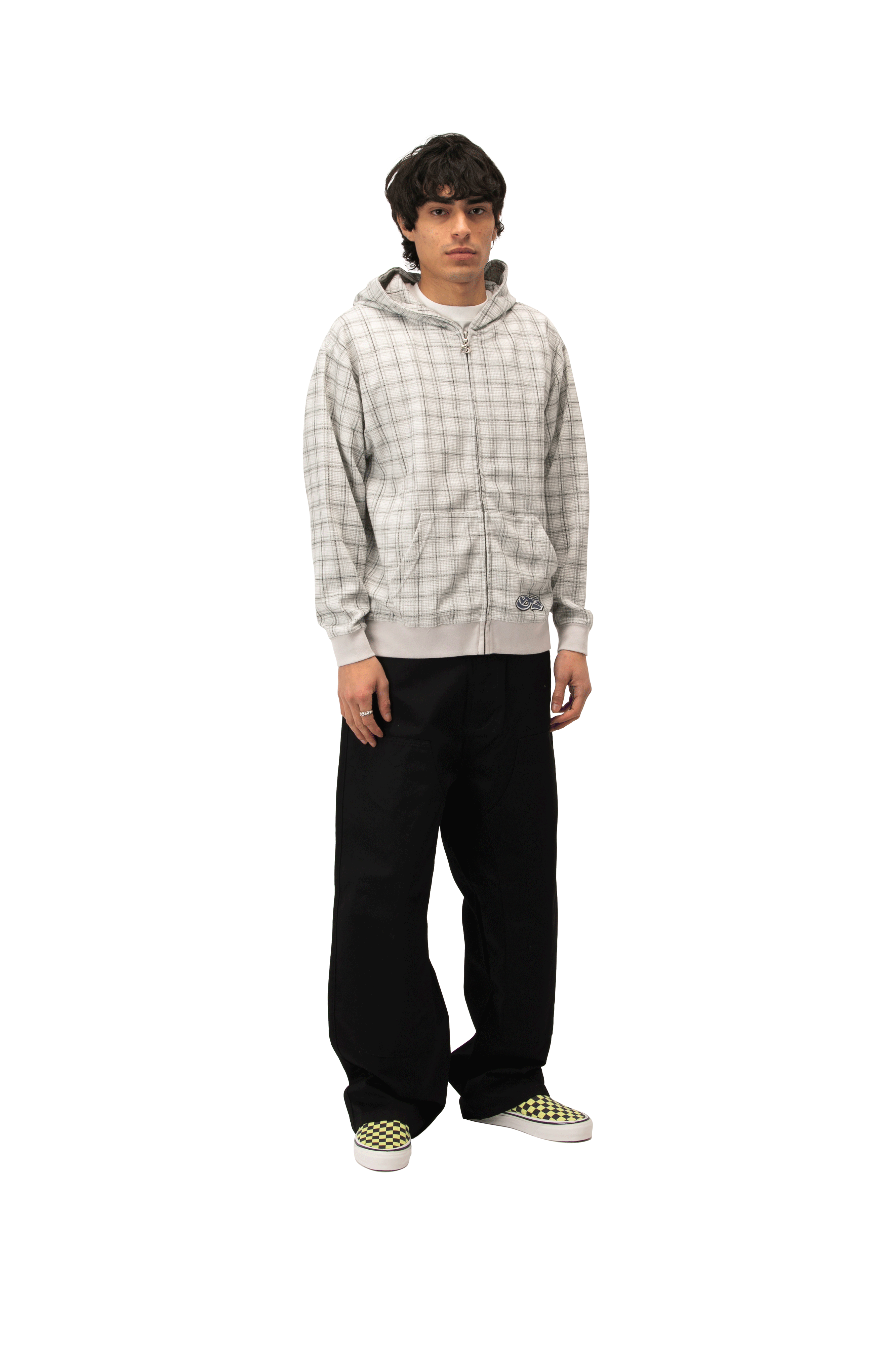 Check Waffle Hoodie
