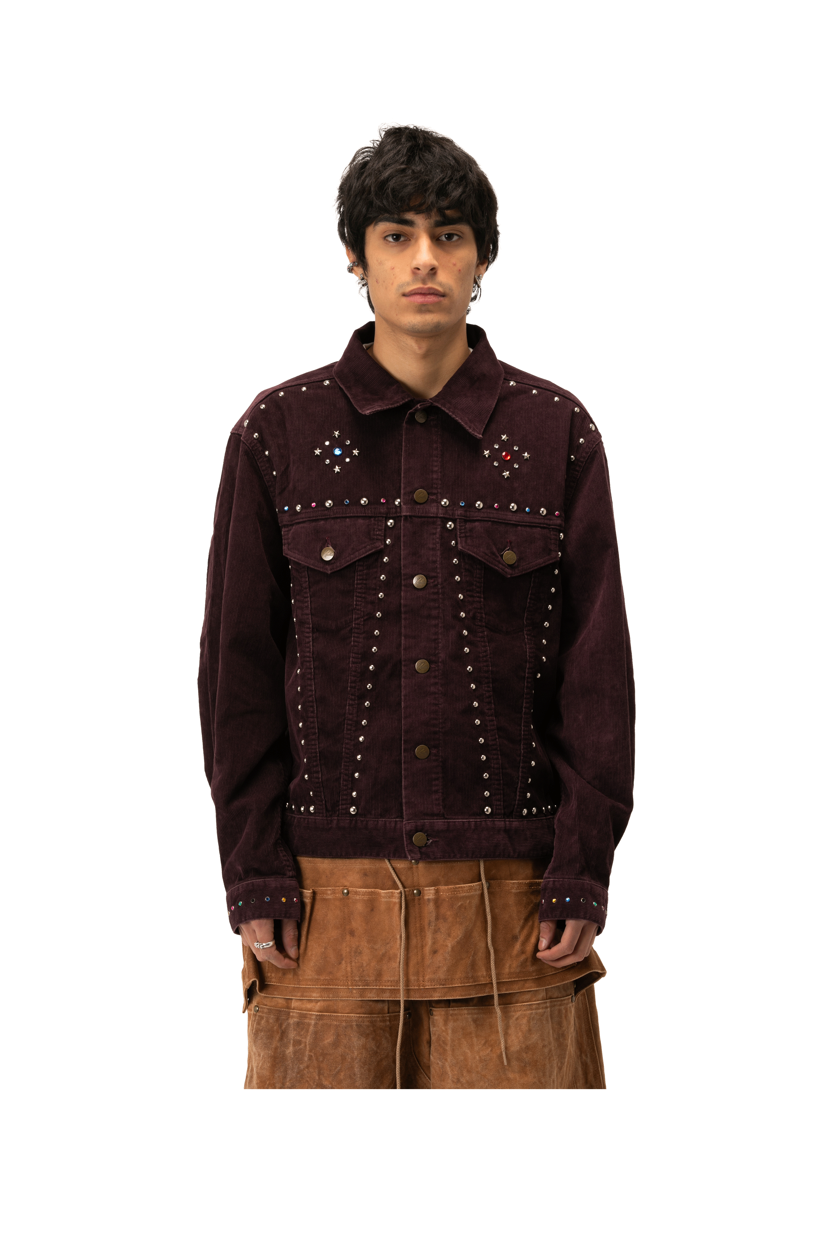 Studded Jean Jacket - 14W Cordudoy