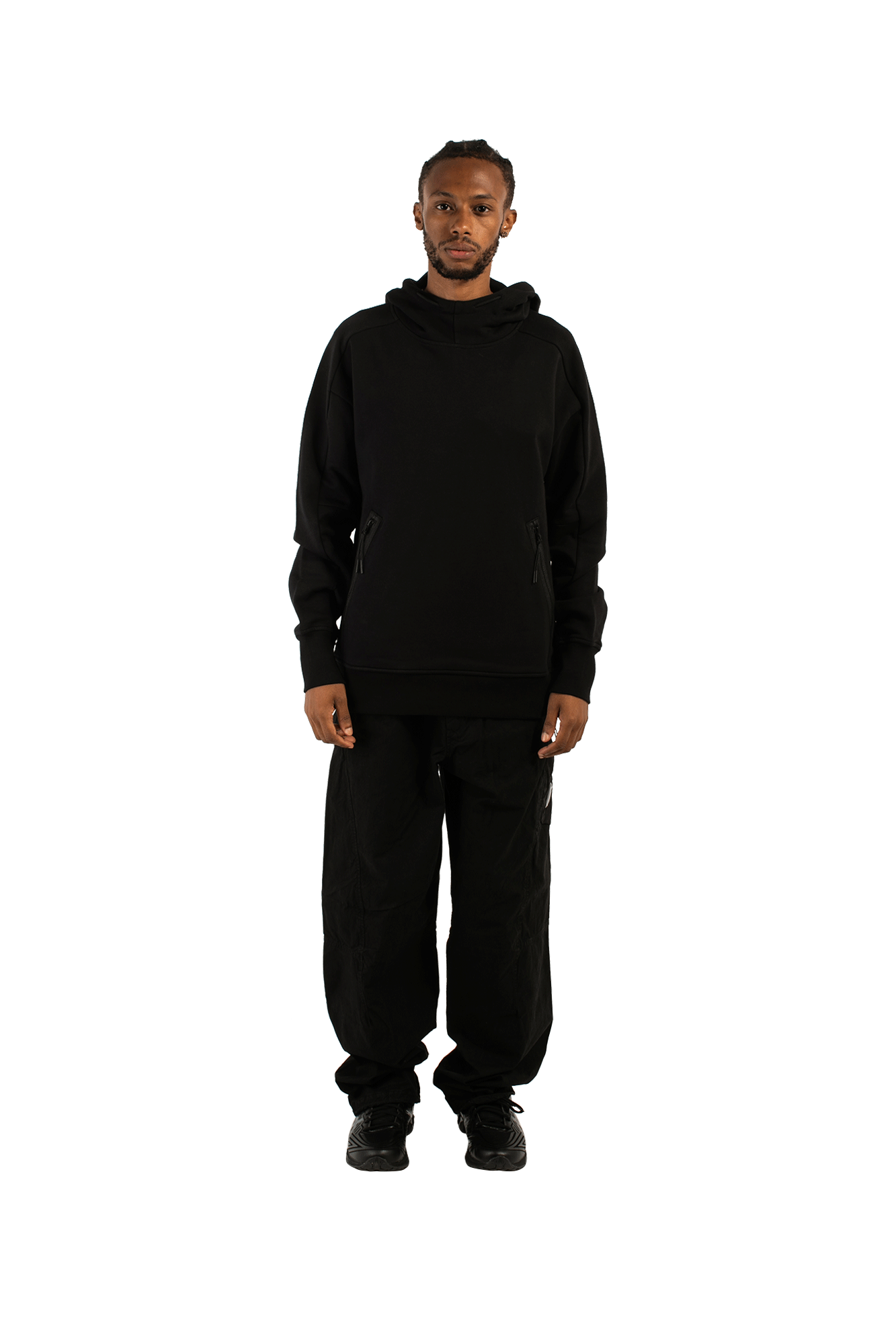 Diagonal Raised Goggle Hooded Sweatshirt