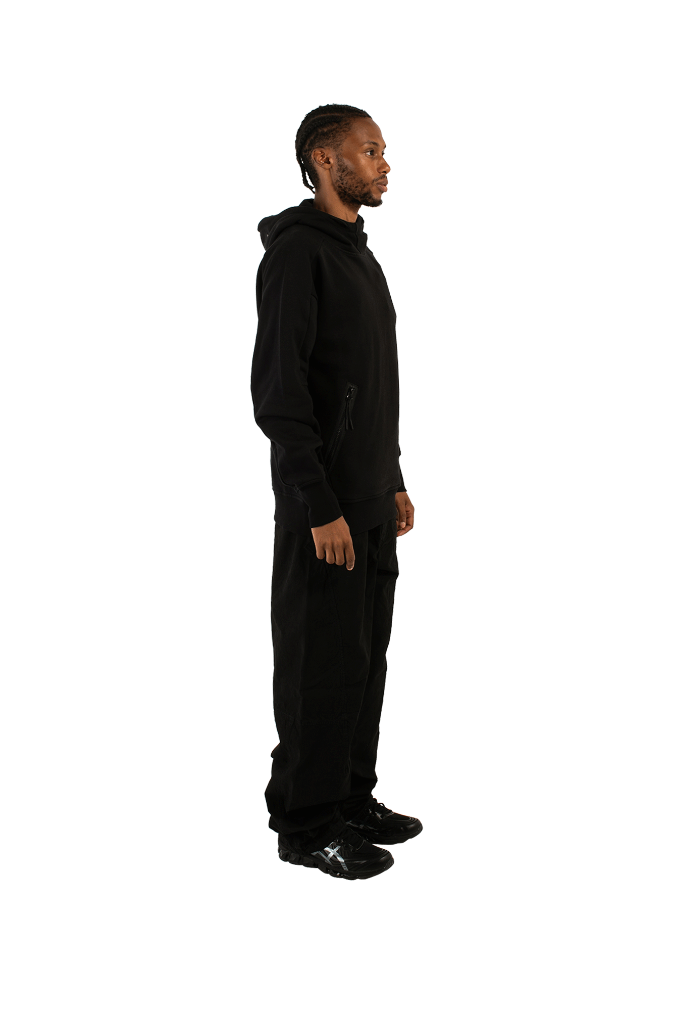 Diagonal Raised Goggle Hooded Sweatshirt