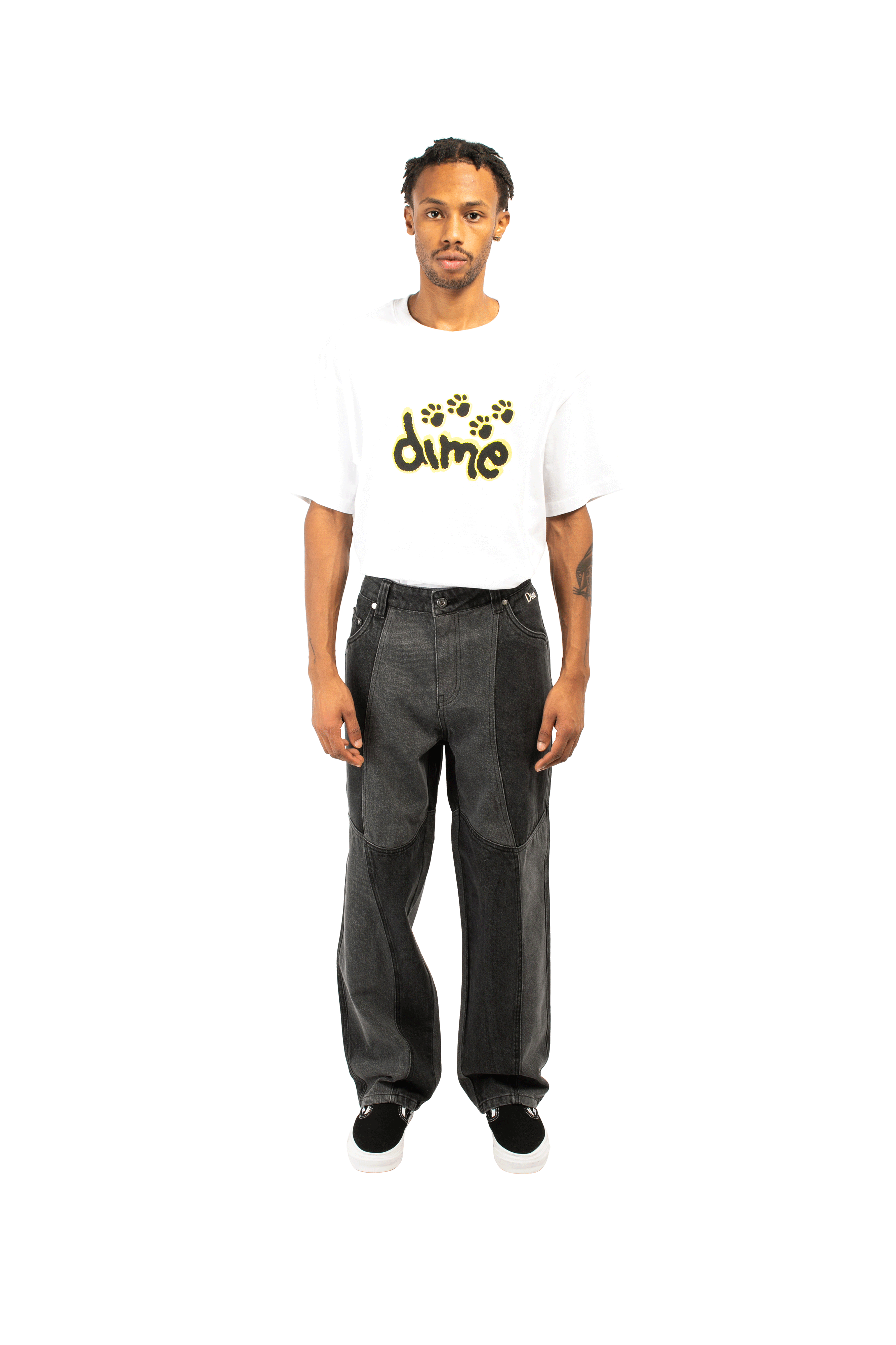 Blocked Relaxed Denim Pants