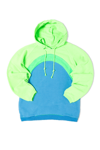 Rainbow Hooded Knit Sweater