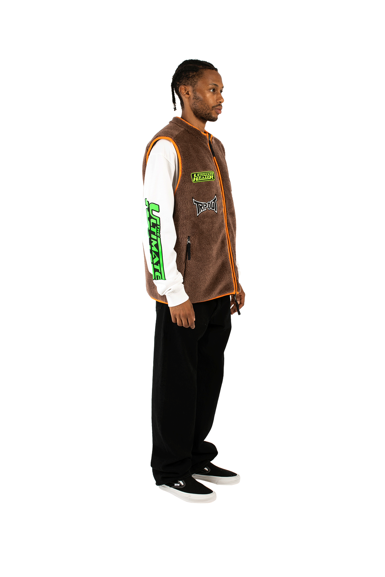Reversible Polar Fleece Zip Thru Vest