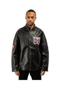 Cowhide Leather Letterman Jacket